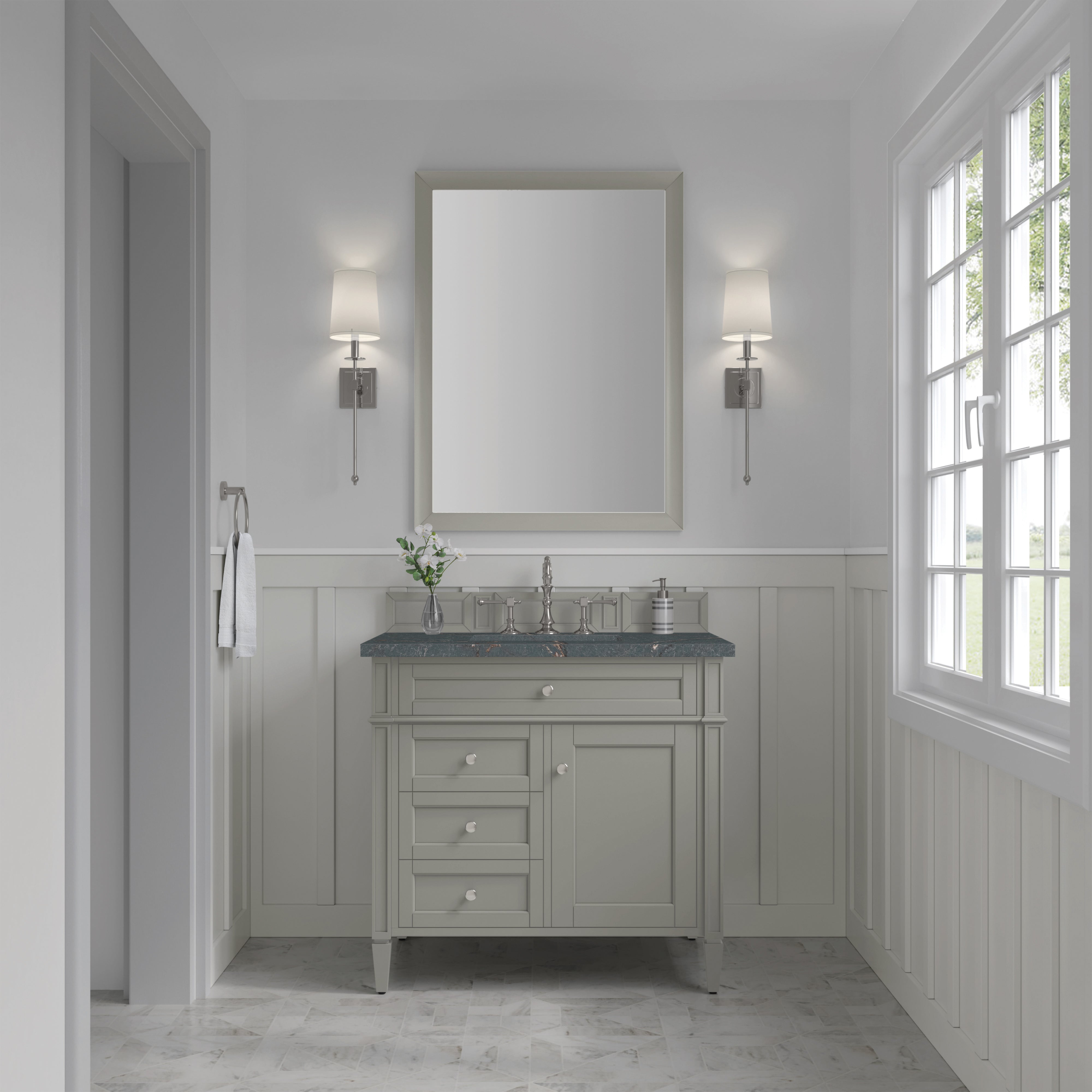 James Martin Brittany 36" Single Vanity in Urban Gray with 3cm Countertop