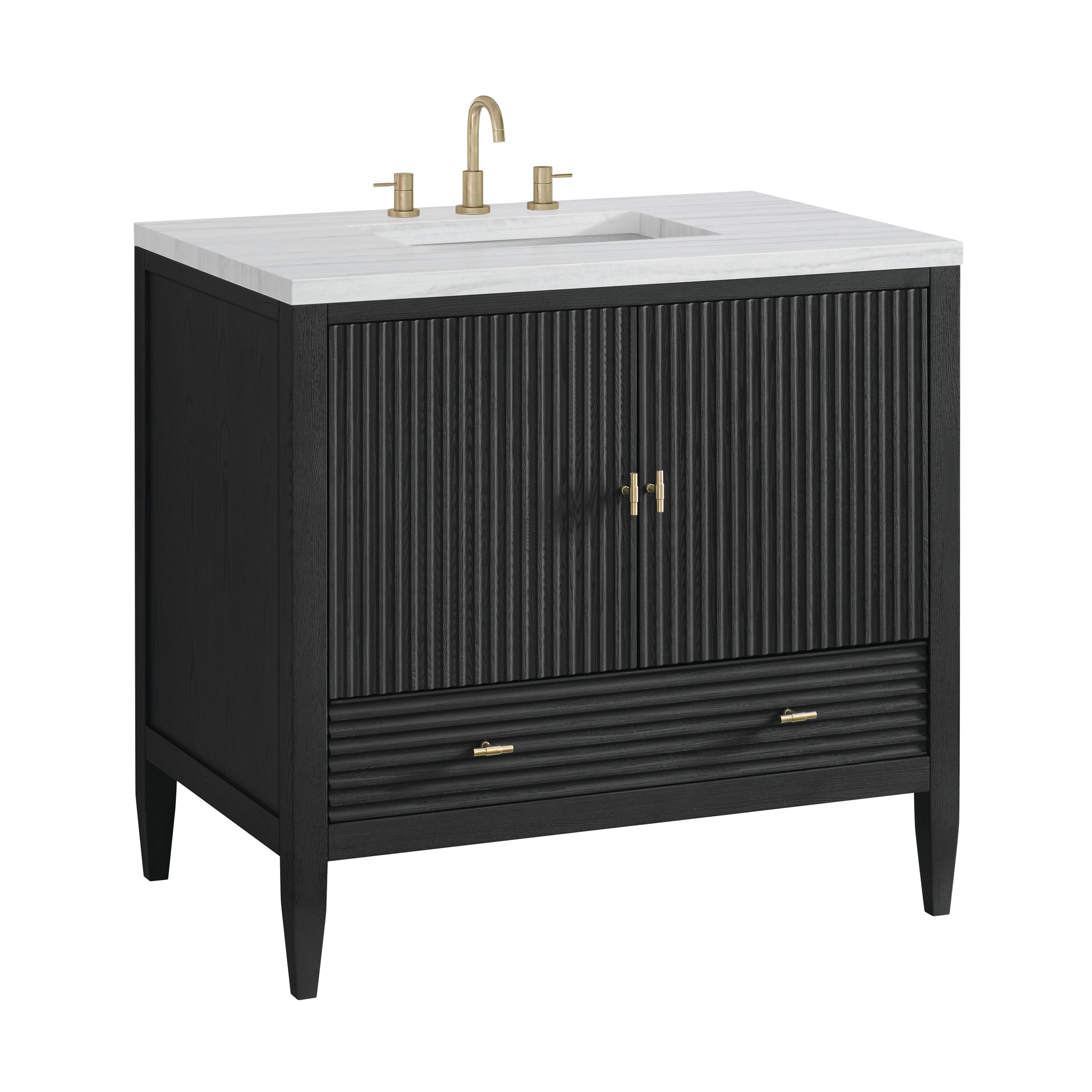 James Martin Myrrin 36" Vanity in Carbon Oak with 3cm Countertop