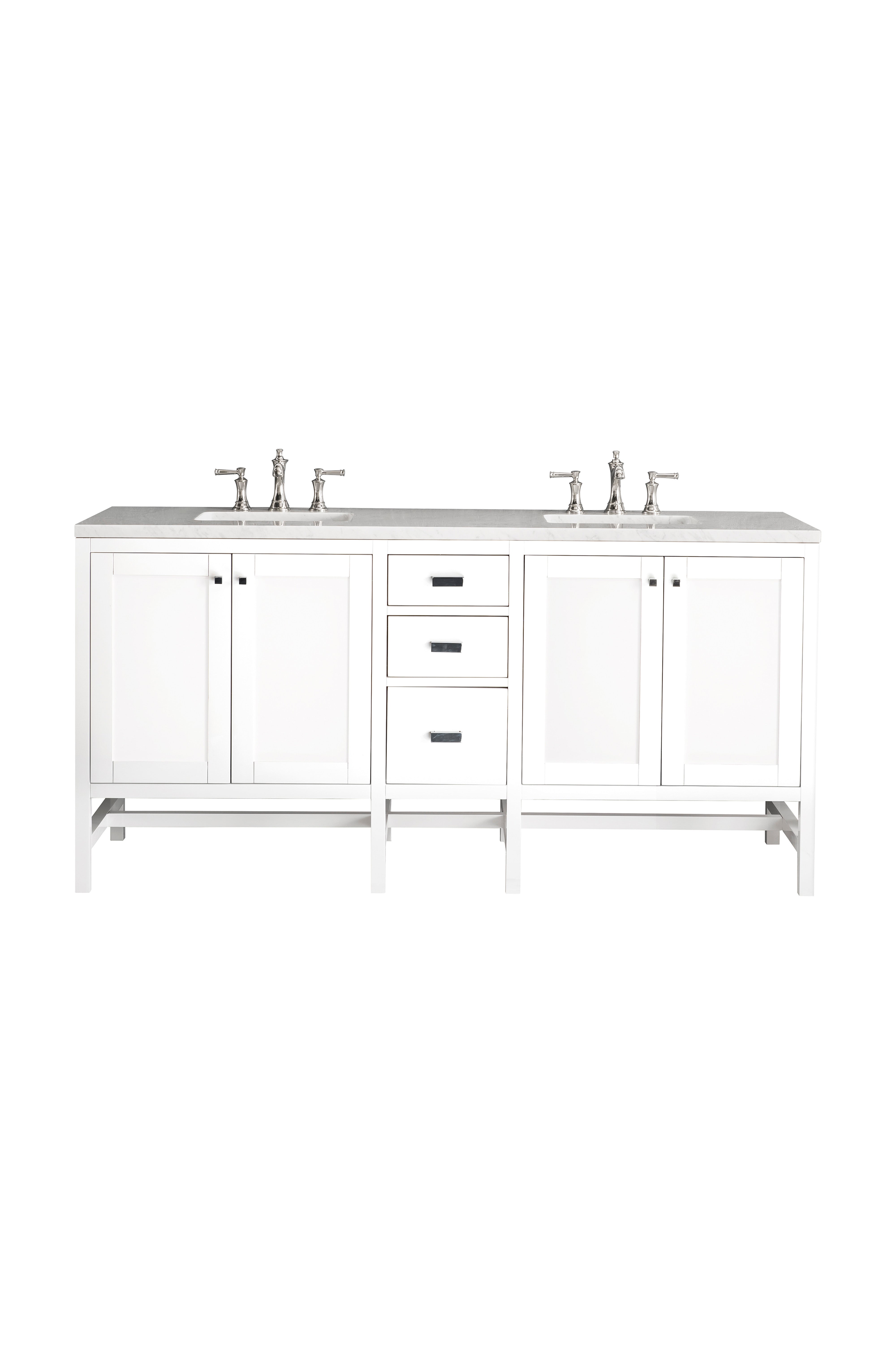 James Martin Addison 72" Double Vanity in Glossy White with 3cm Countertop