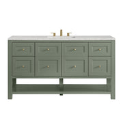 James Martin Breckenridge 60" Single Vanity in Smokey Celadon with 3cm Countertop and FreePower Wireless Charger