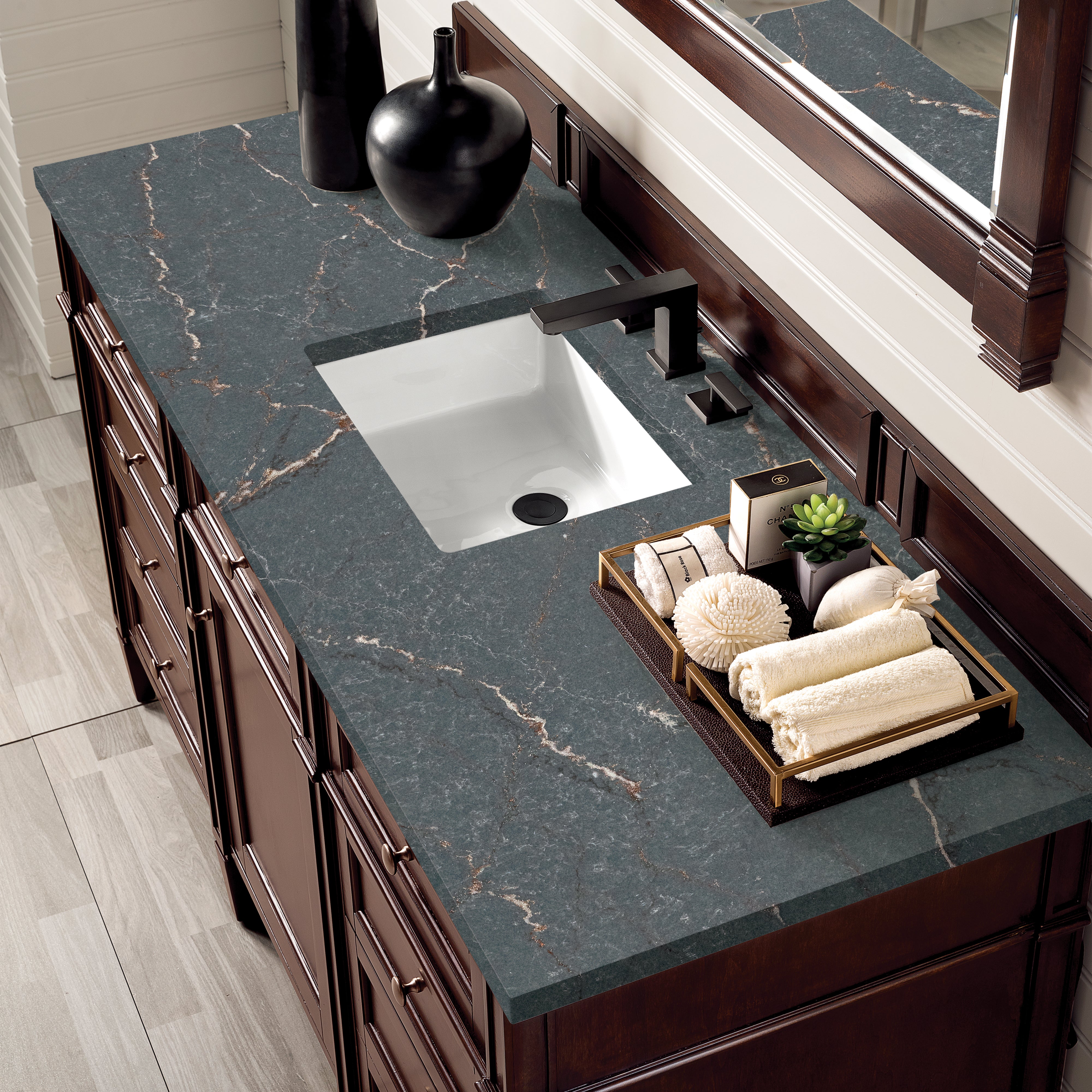 James Martin Brittany 60" Single Vanity in Burnished Mahogany with 3cm Countertop