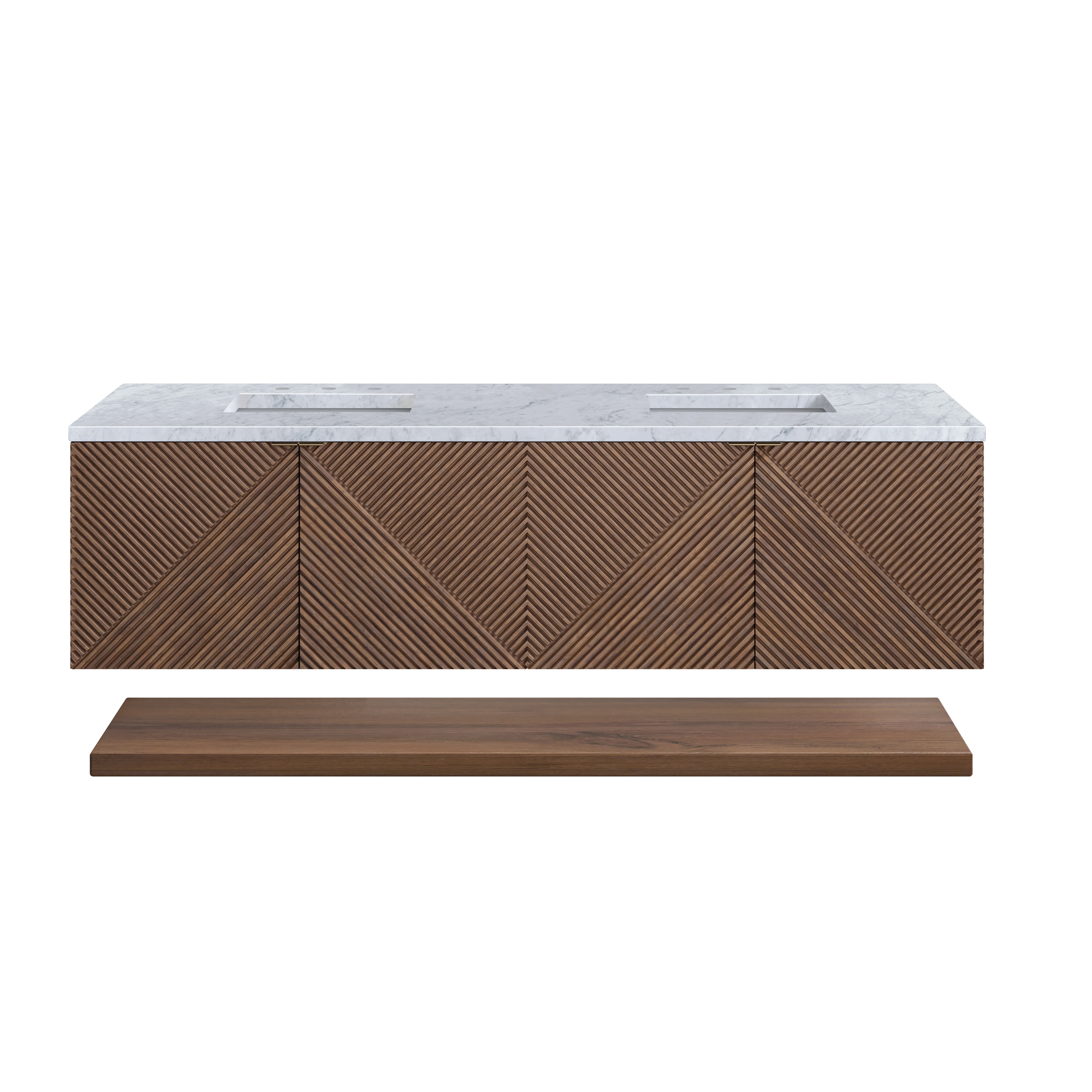 James Martin Marcello 72" Double Vanity in Chestnut with 3cm Countertop