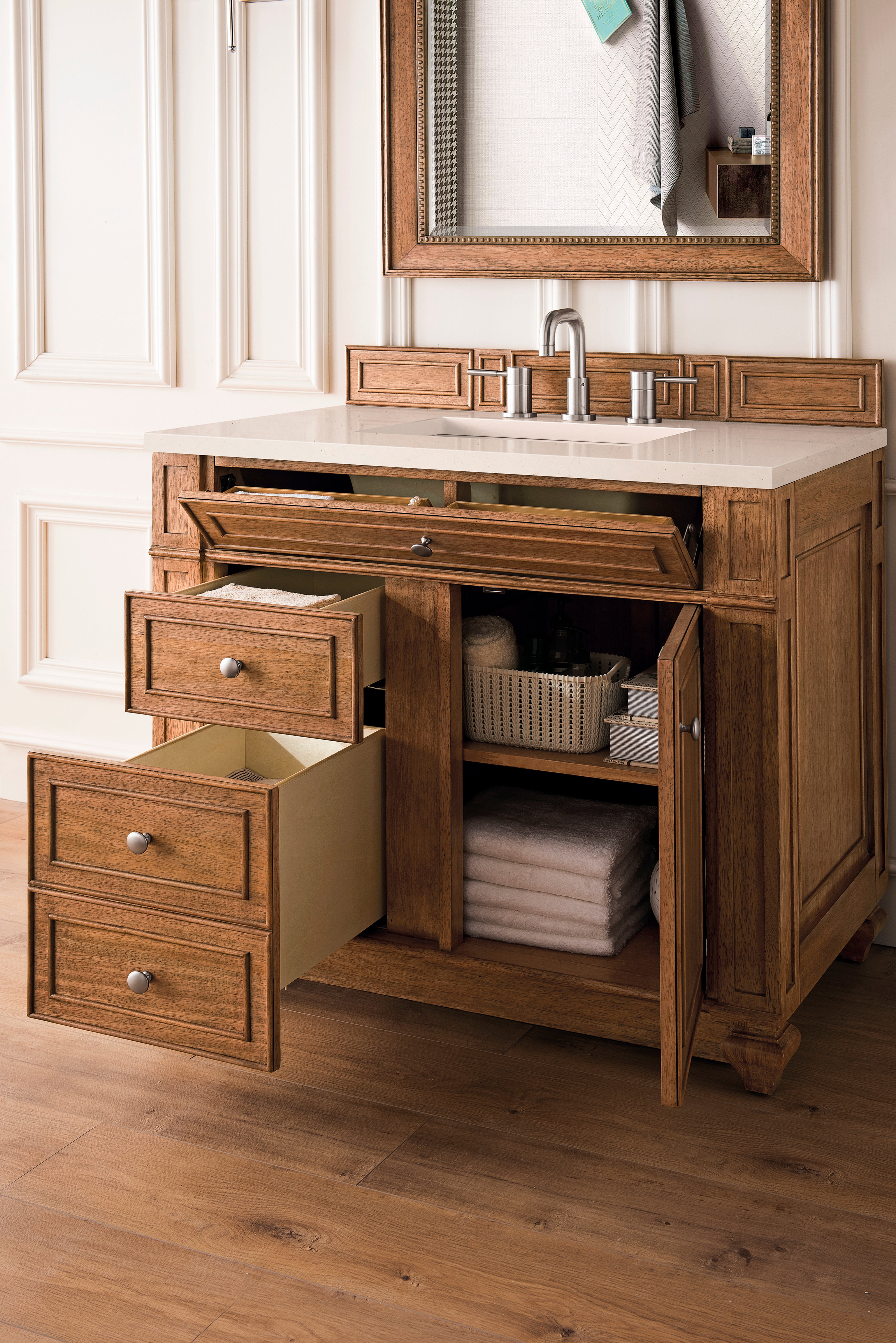 James Martin Bristol 36" Single Vanity in Saddle Brown with 3cm Countertop