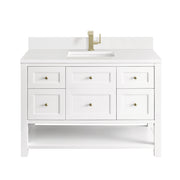 James Martin Breckenridge 48" Single Vanity in Bright White with 3cm Countertop
