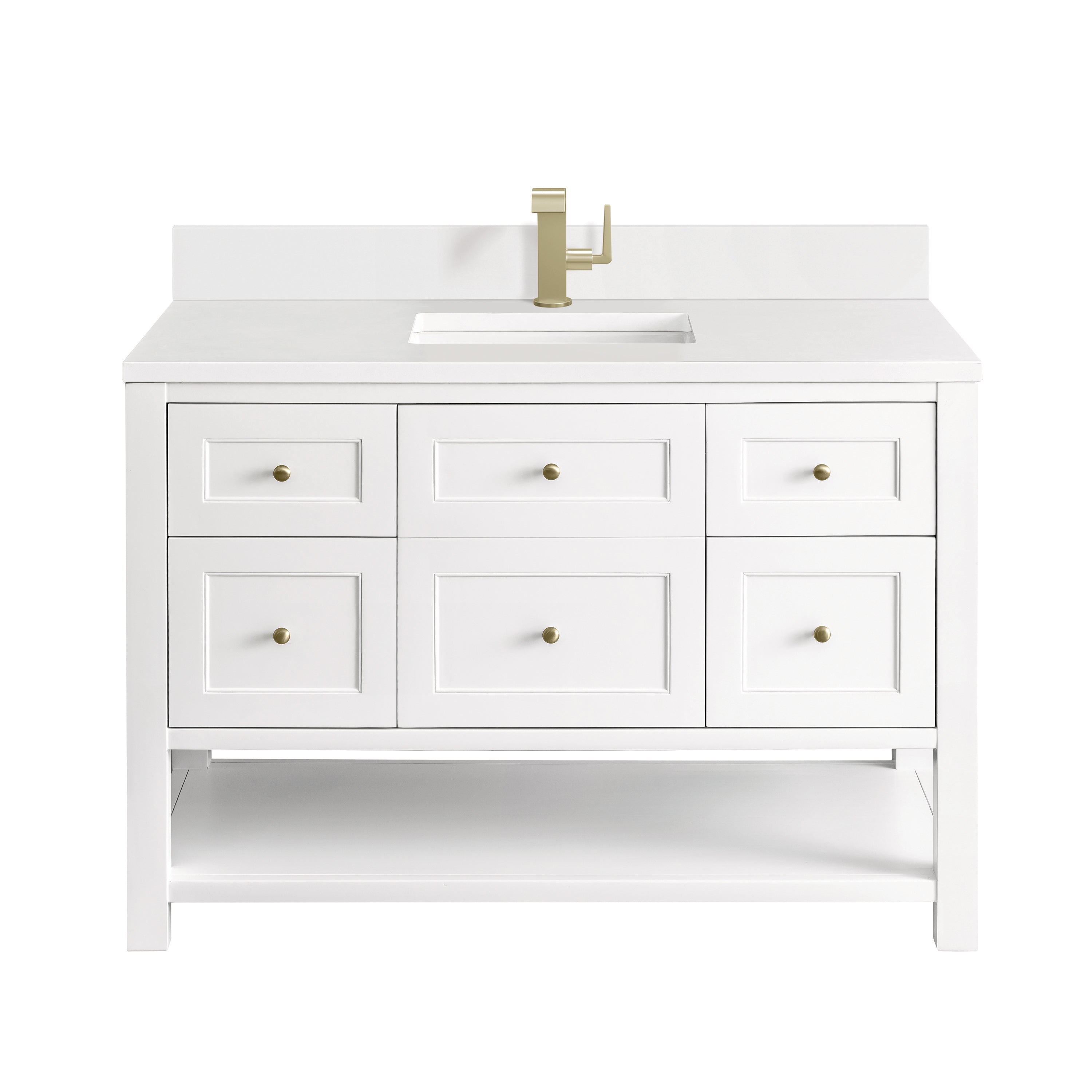 James Martin Breckenridge 48" Single Vanity in Bright White with 3cm Countertop