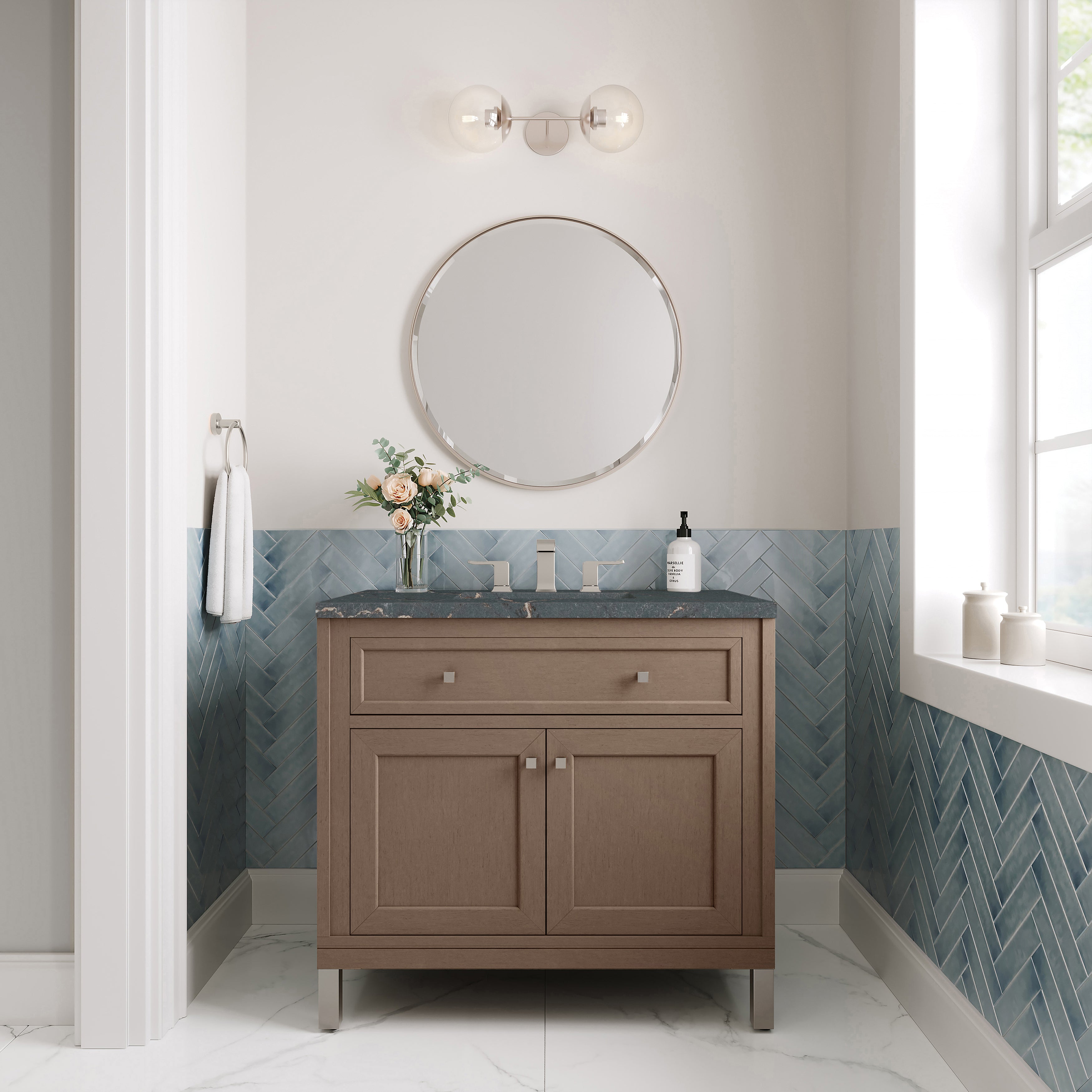 James Martin Chicago 36" Single Vanity in Walnut Whisper with 3cm Countertop
