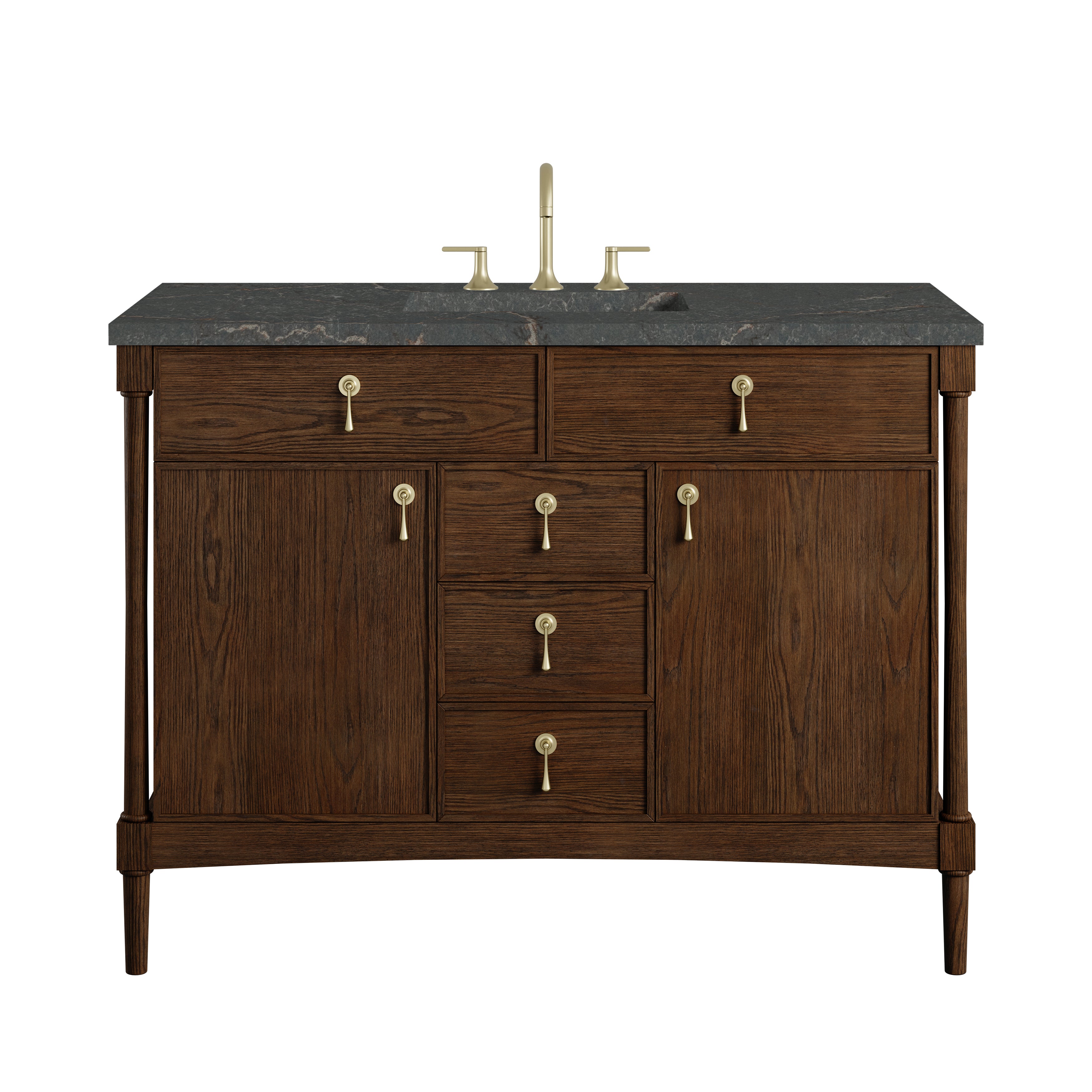 James Martin Kinnsden 48" Single Vanity in Sable Oak with 3cm Countertop and FreePower Wireless Charger