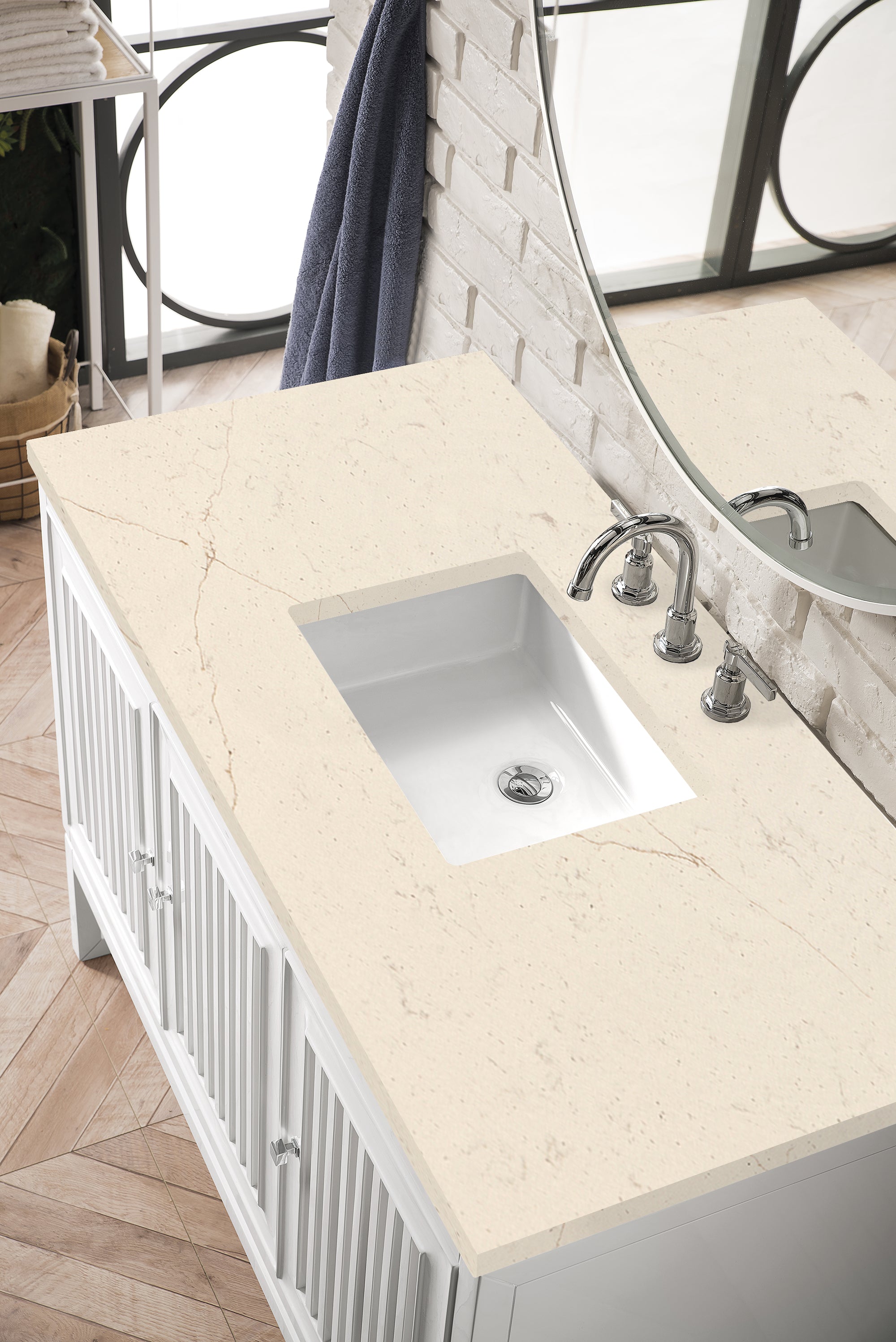 James Martin Athens 48" Single Vanity in Glossy White with 3cm Countertop