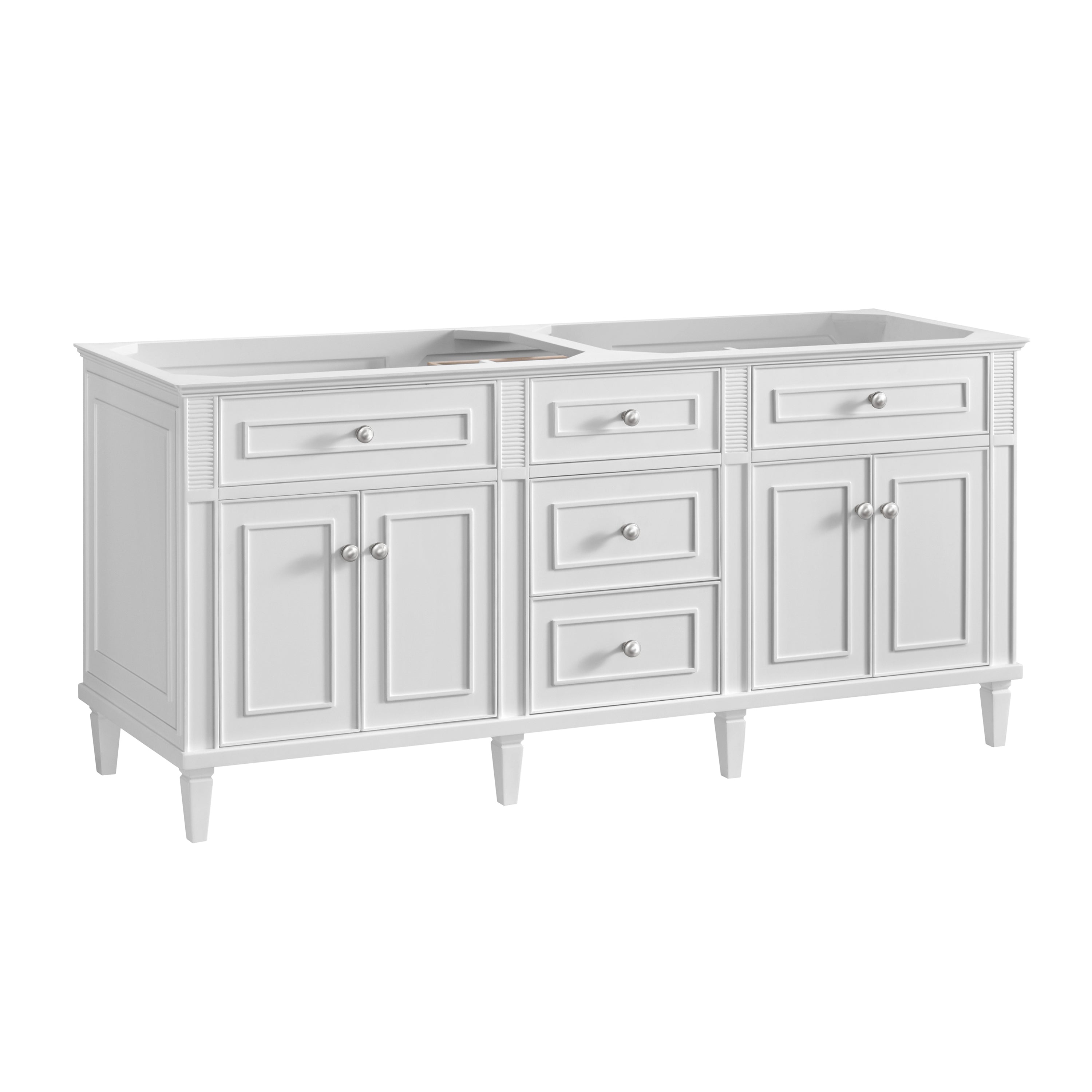 James Martin Lorelai 72" Double Vanity in Bright White with 3cm Countertop