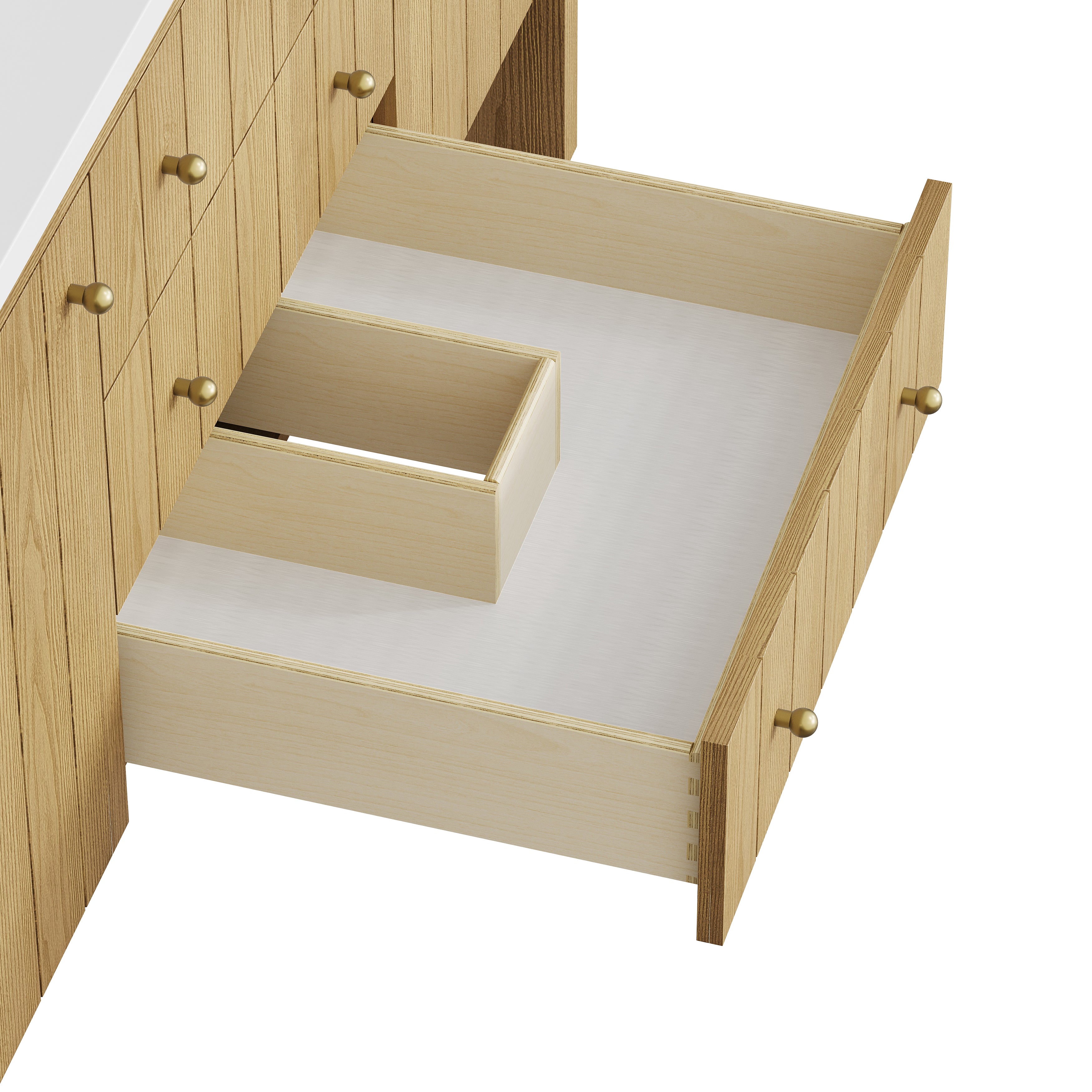 James Martin Hudson 60" Single Vanity in Light Natural Oak with 3cm Countertop and FreePower Wireless Charger