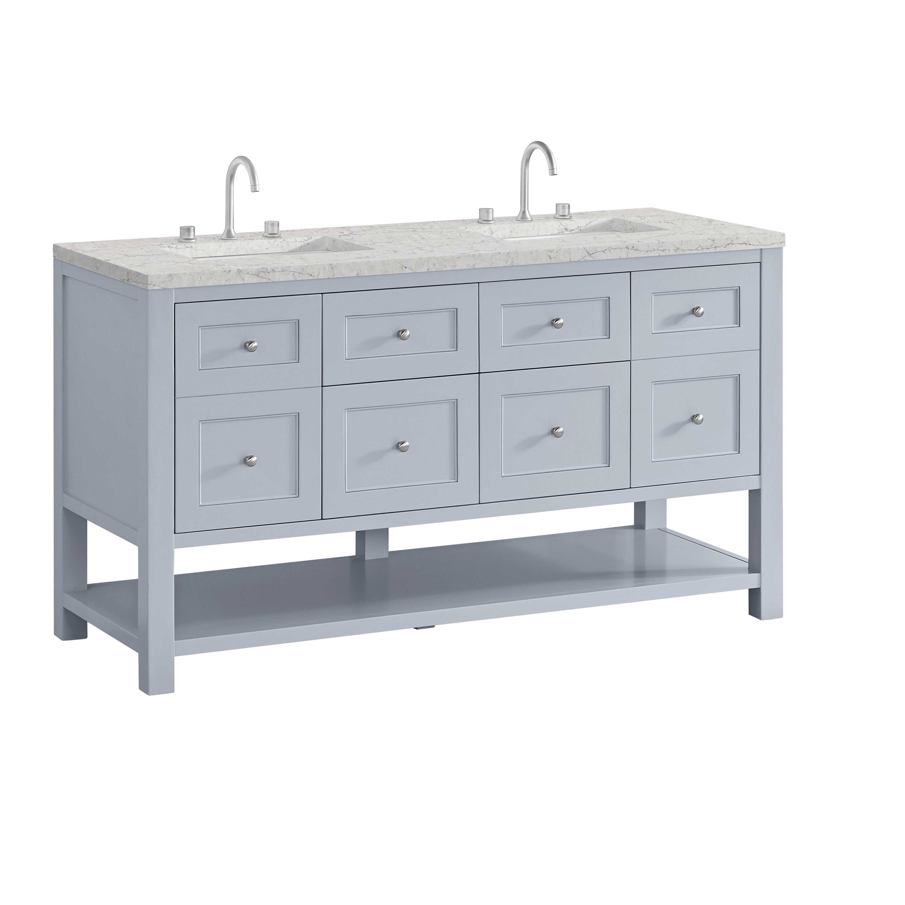 James Martin Breckenridge 60" Double Vanity in Serenity Blue with 3cm Countertop