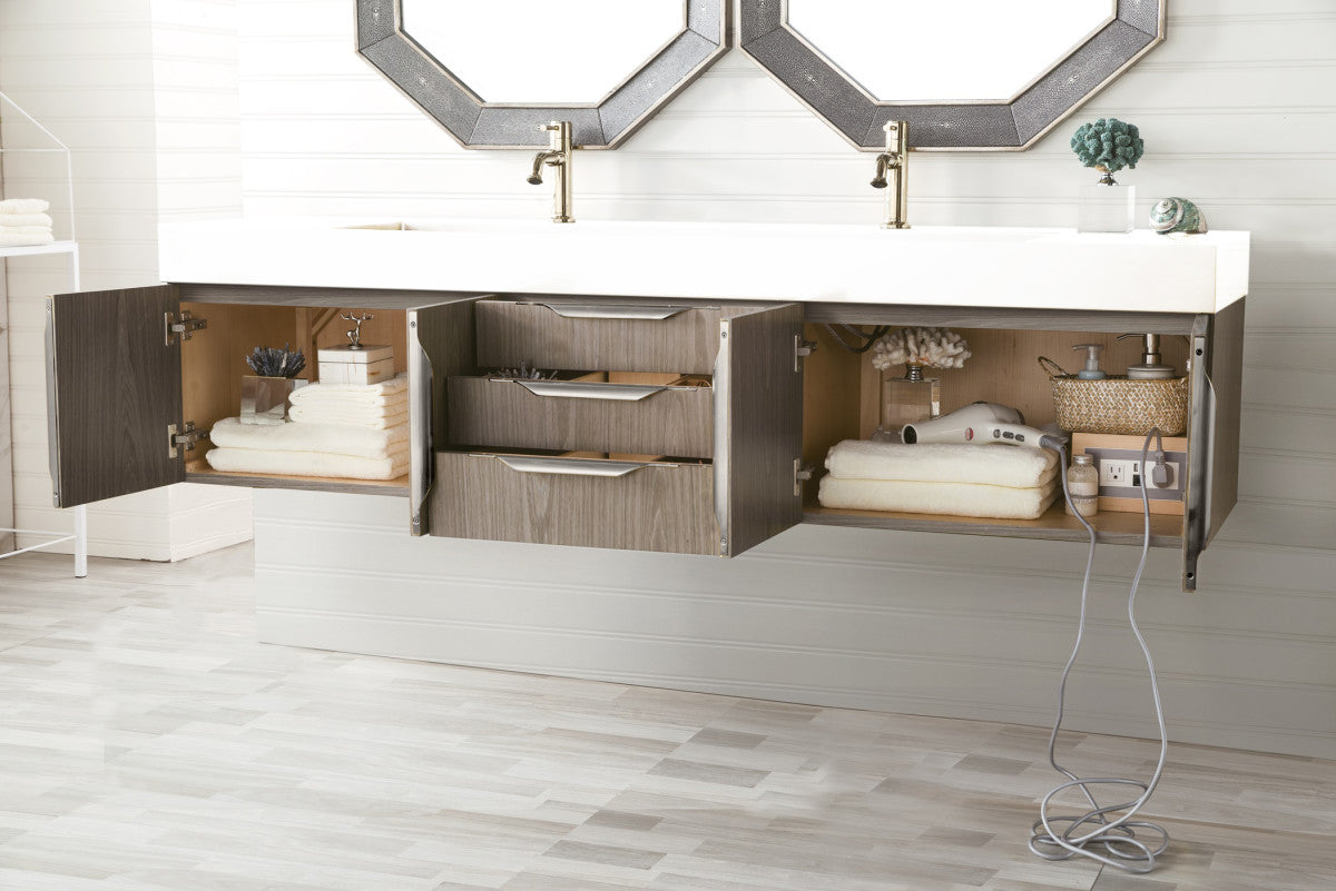 Columbia 72" Double Wall Mount Vanity Cabinet