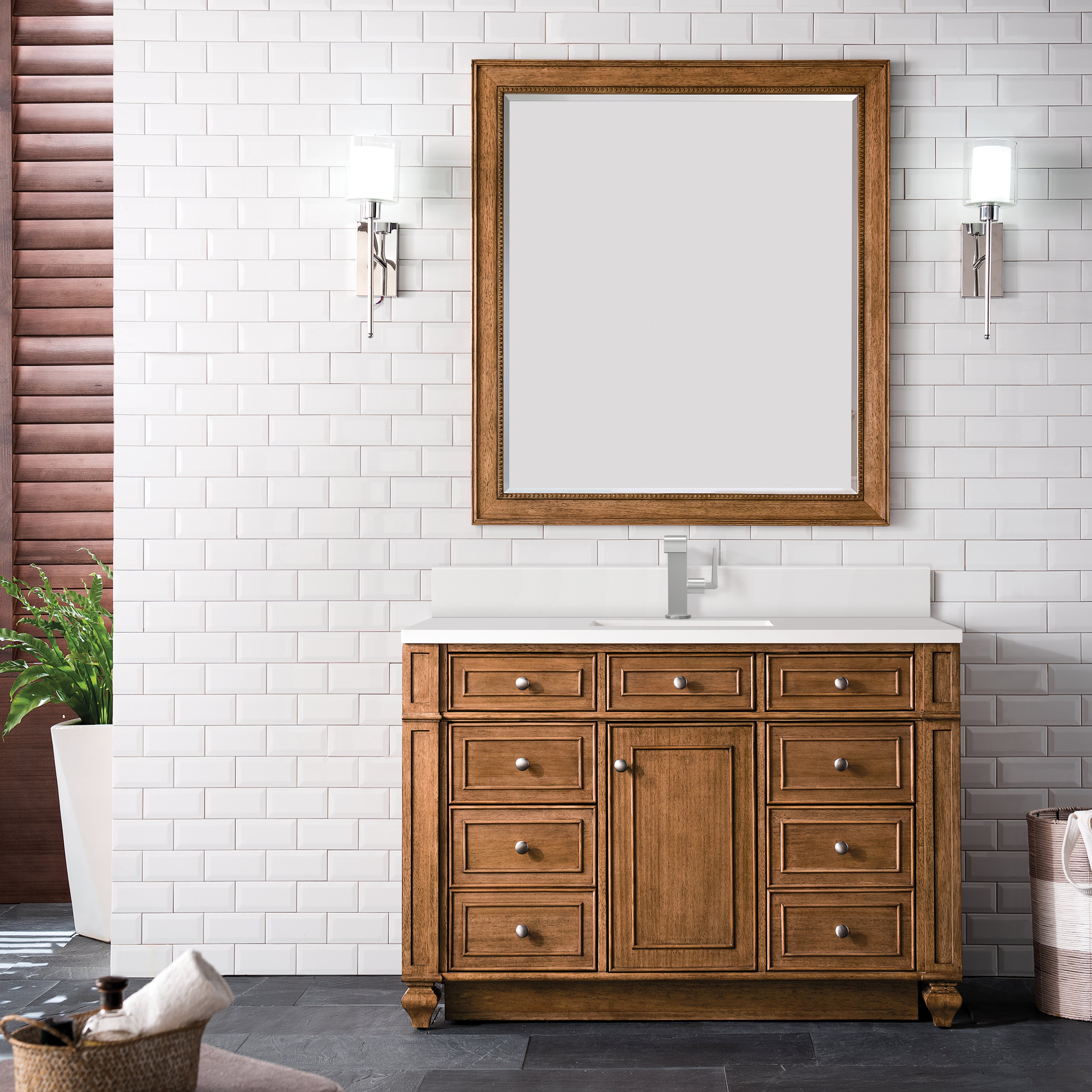 James Martin Bristol 48" Single Vanity in Saddle Brown with 3cm Countertop