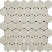 Crema Marfil Polished Marble Mosaic Hexagon 2"