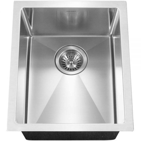 Houzer Savior 12" Stainless Steel Undermount Kitchen Bar Sink with Strainer & Grid