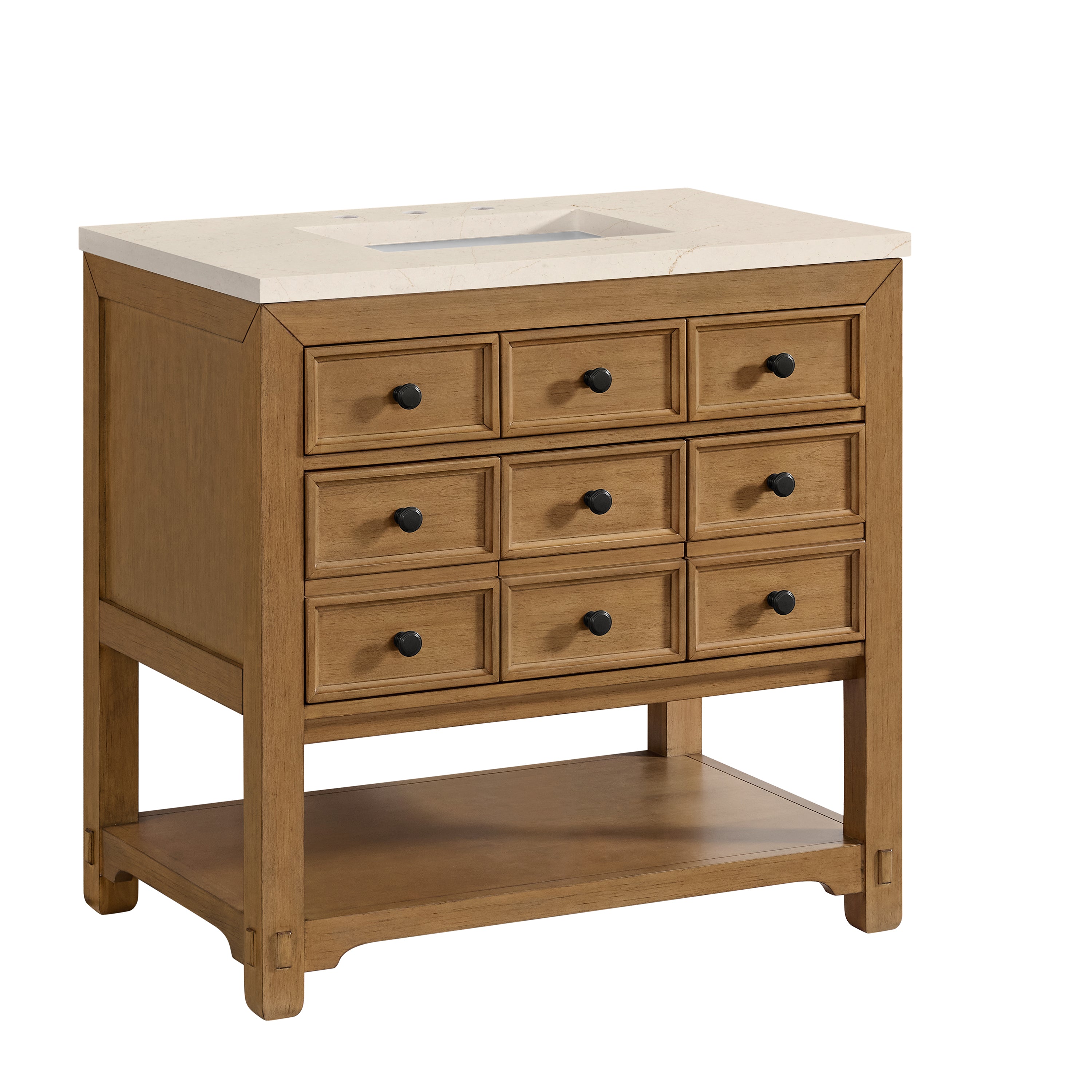 James Martin Malibu 36" Single Vanity in Amber Birch with 3cm Countertop