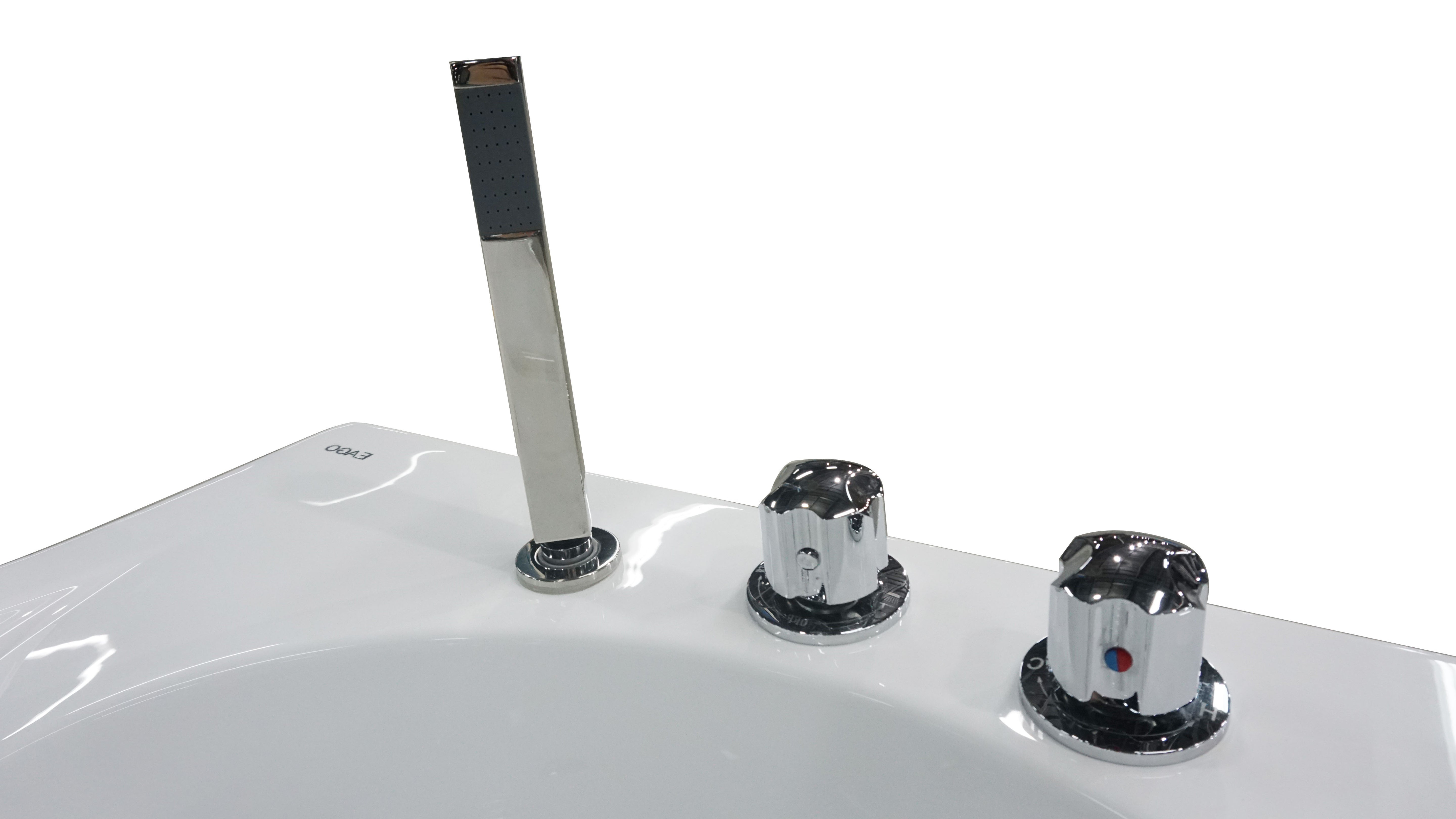 EAGO AM189ETL-R 6′ Acrylic Whirlpool Bathtub with Waterfall & Fixtures