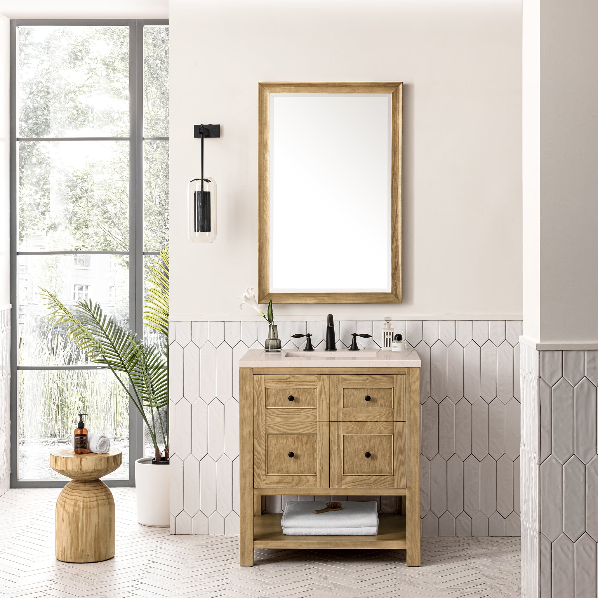 James Martin Breckenridge 30" Single Vanity in Light Natural Oak with 3cm Countertop