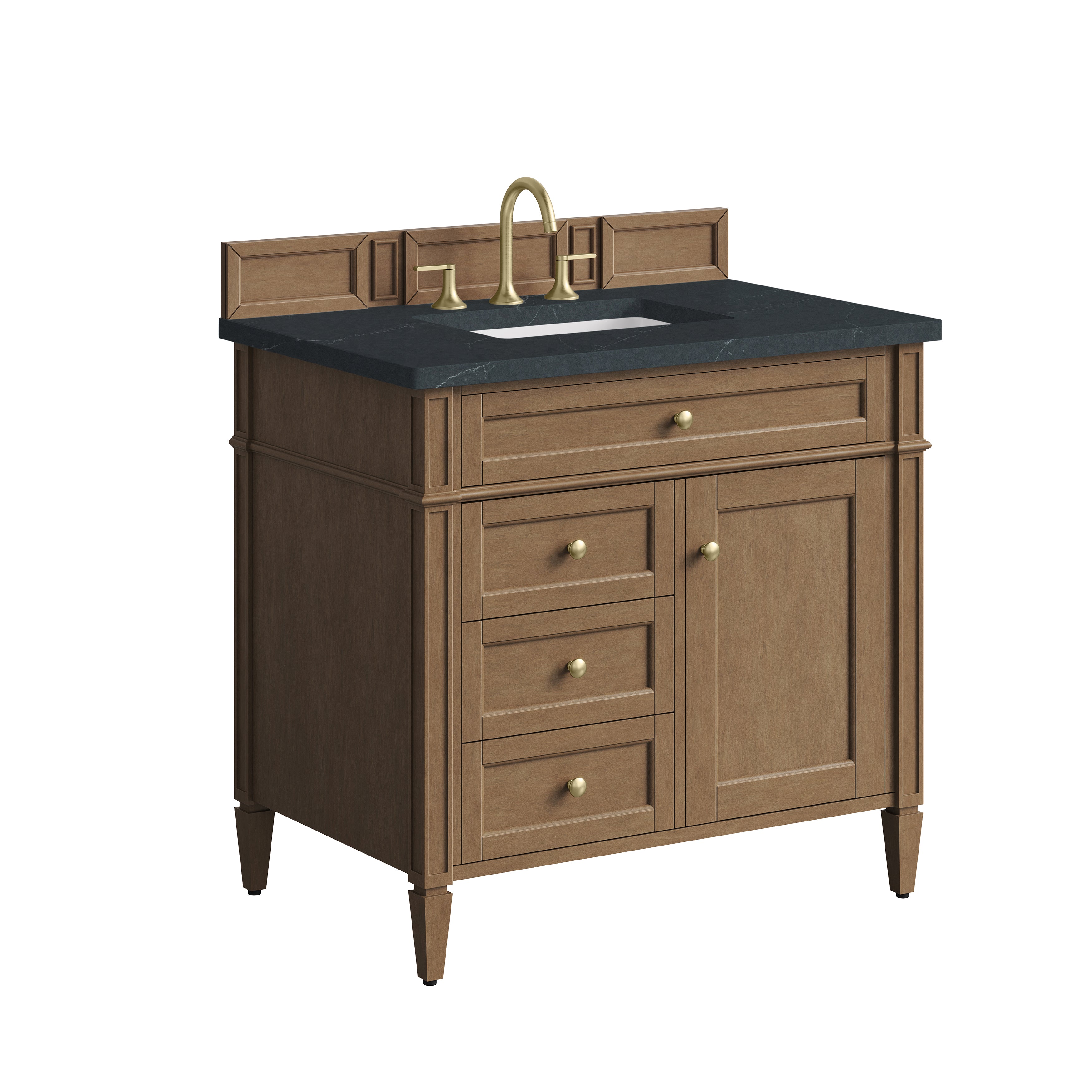 James Martin Brittany 36" Single Vanity in Pecan with 3cm Countertop