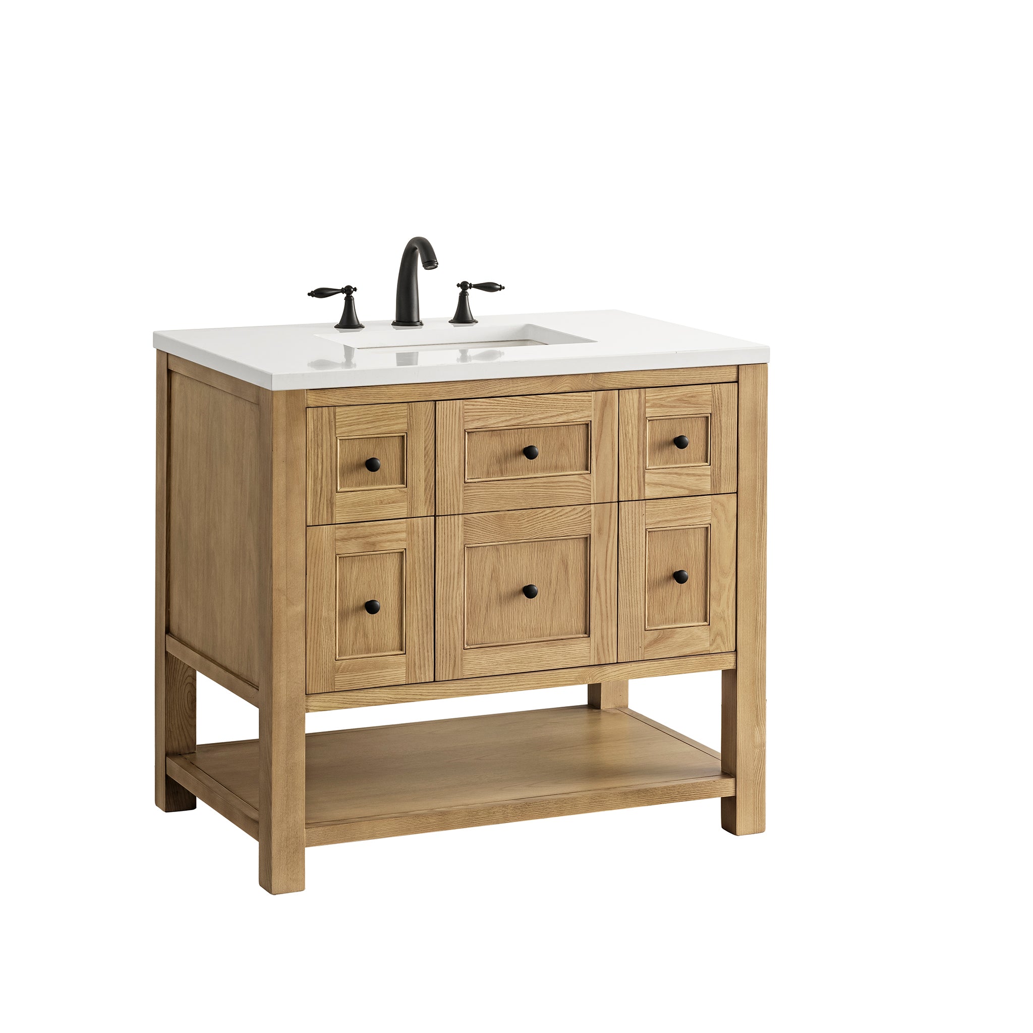 James Martin Breckenridge 36" Single Vanity in Light Natural Oak with 3cm Countertop