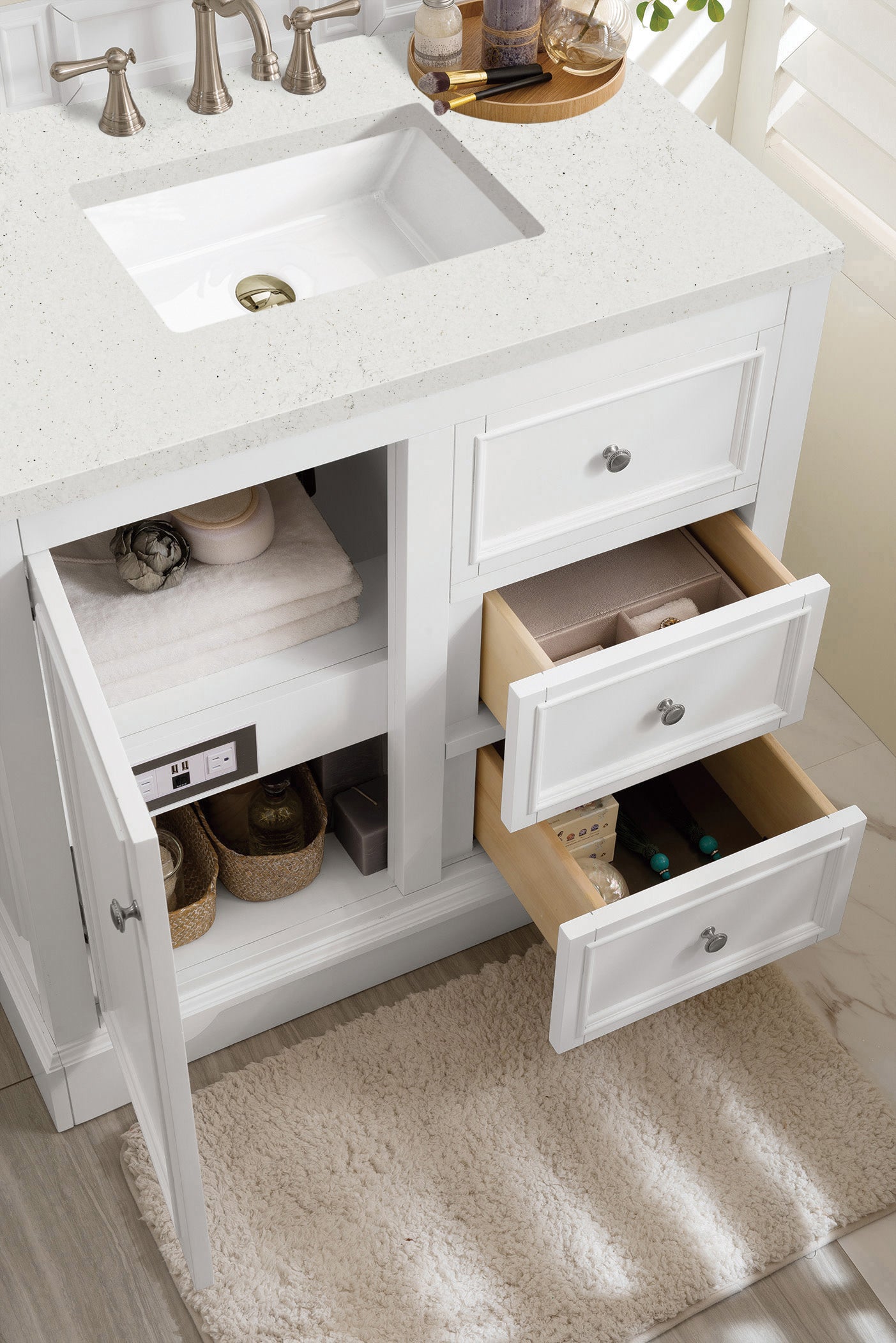 James Martin De Soto 36" Single Vanity in Bright White with 3cm Countertop