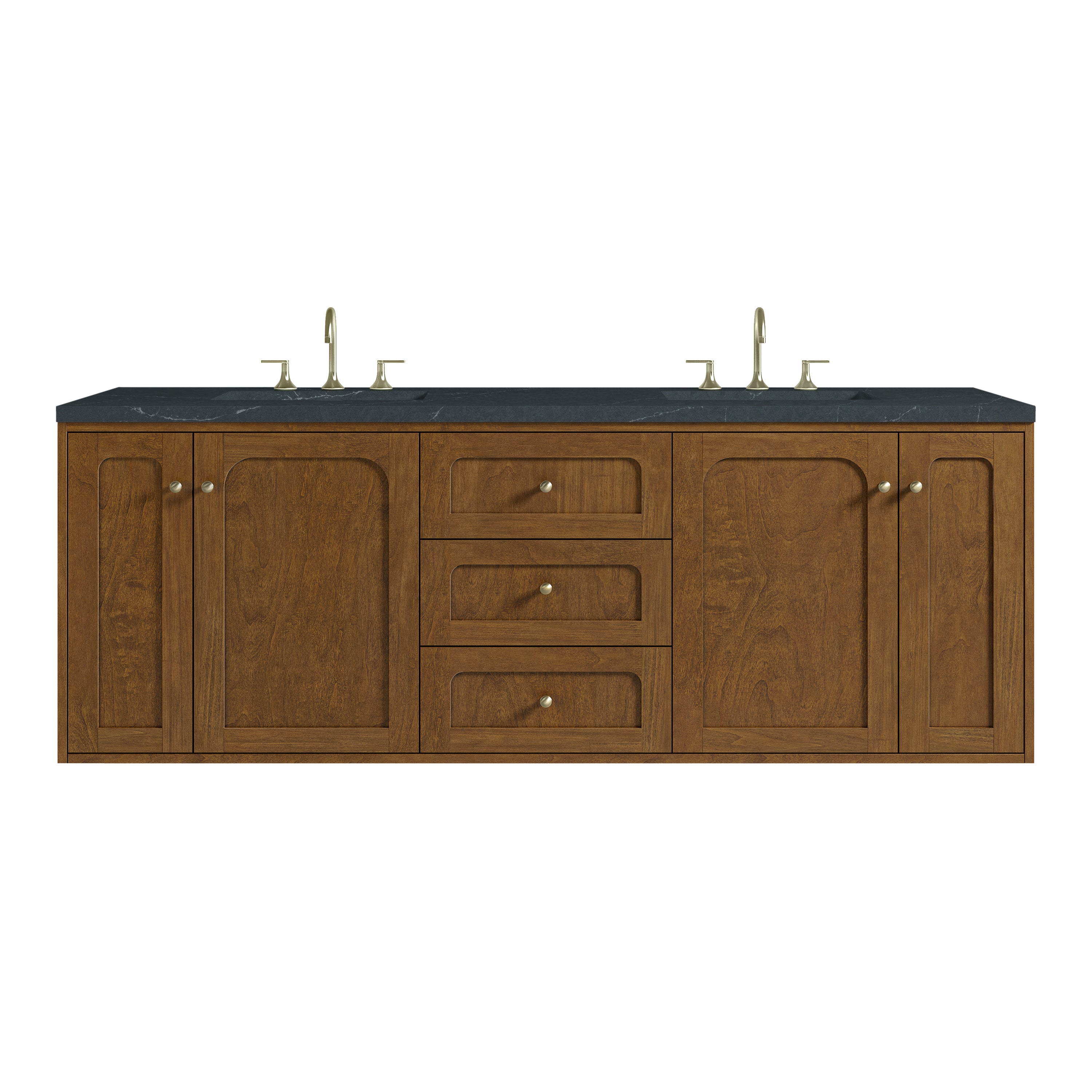 James Martin Laurent 72" Double Vanity in Honey Oak with 3cm Countertop