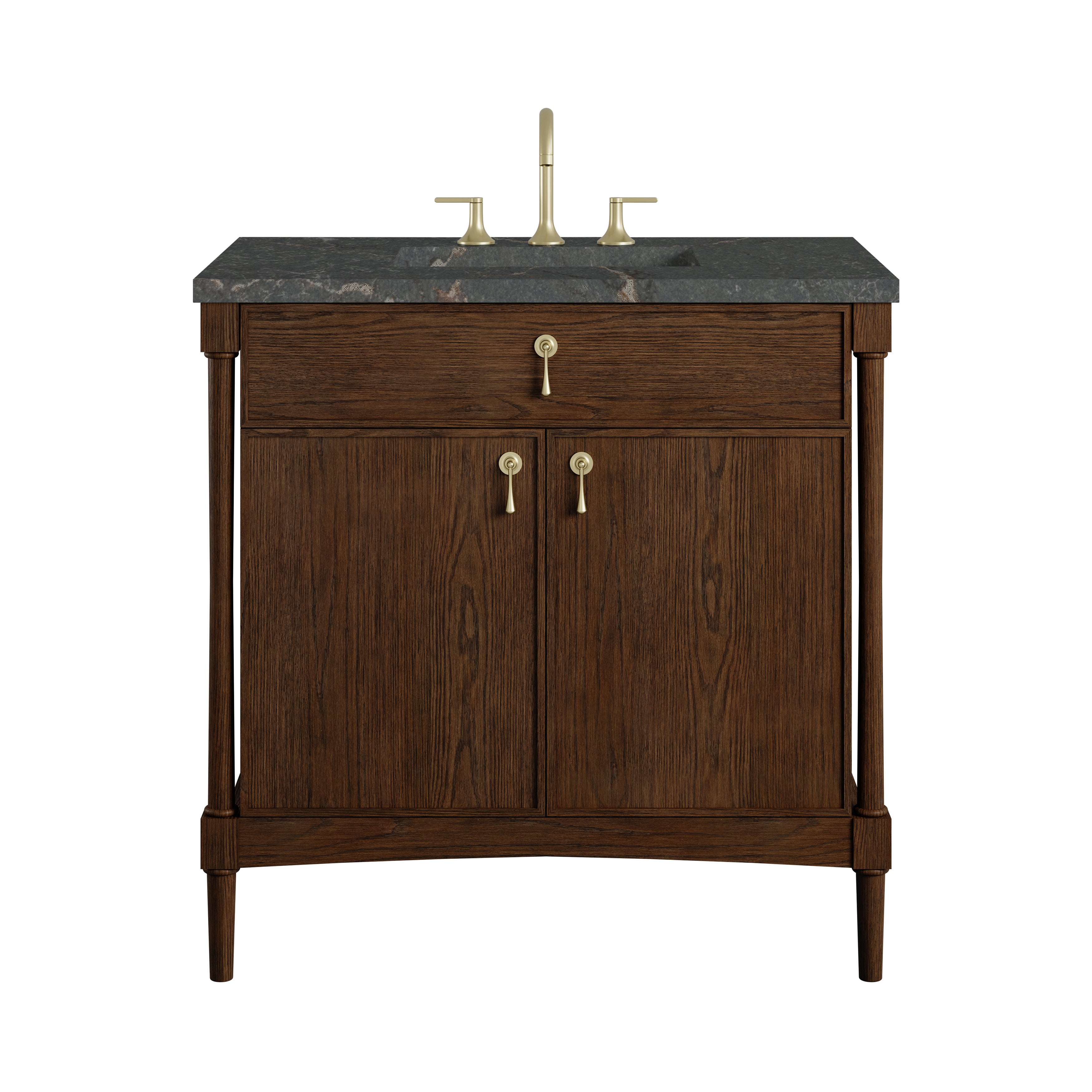 James Martin Kinnsden 36" Single Vanity in Sable Oak with 3cm Countertop