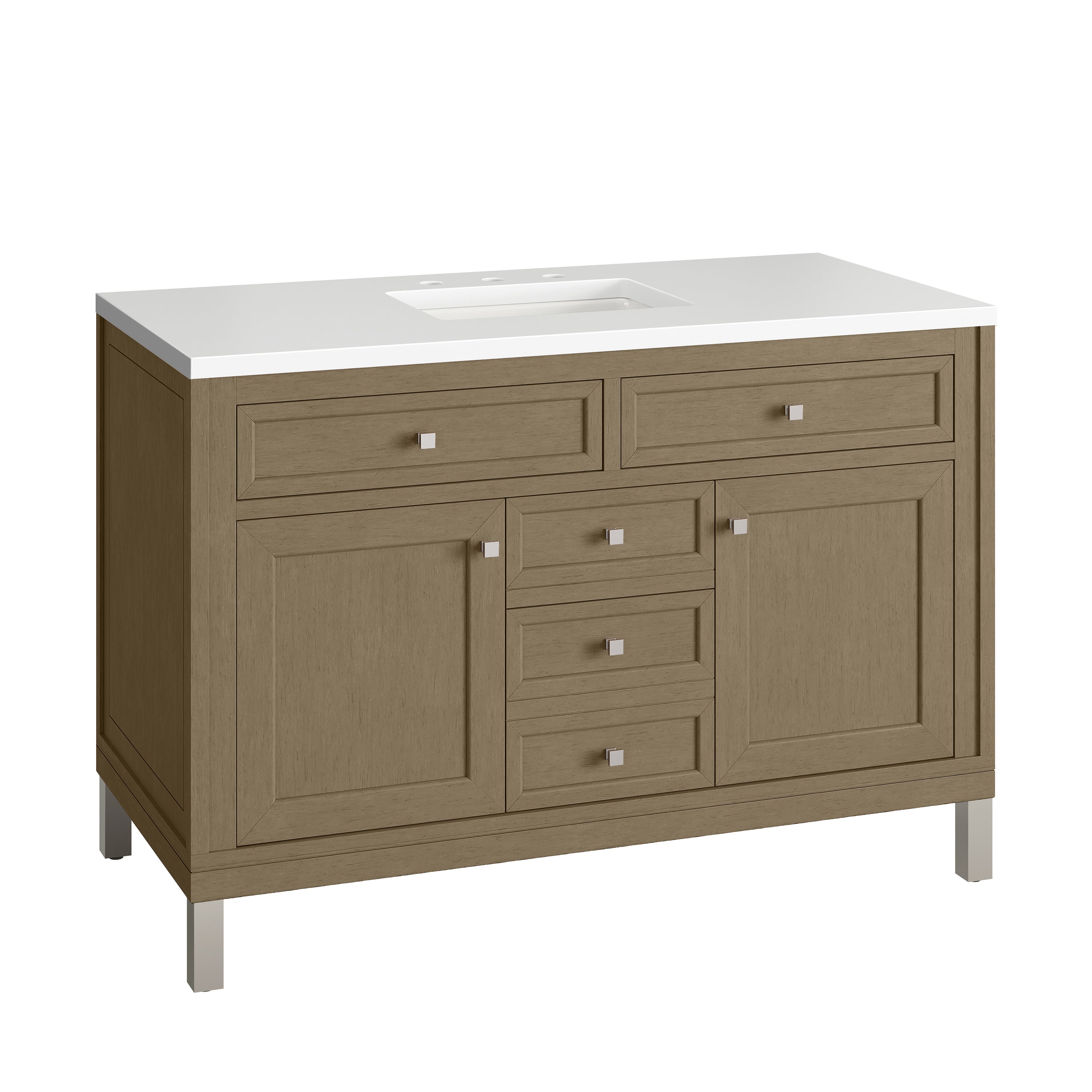 James Martin Chicago 48" Single Vanity in Walnut Whisper with 3cm Countertop