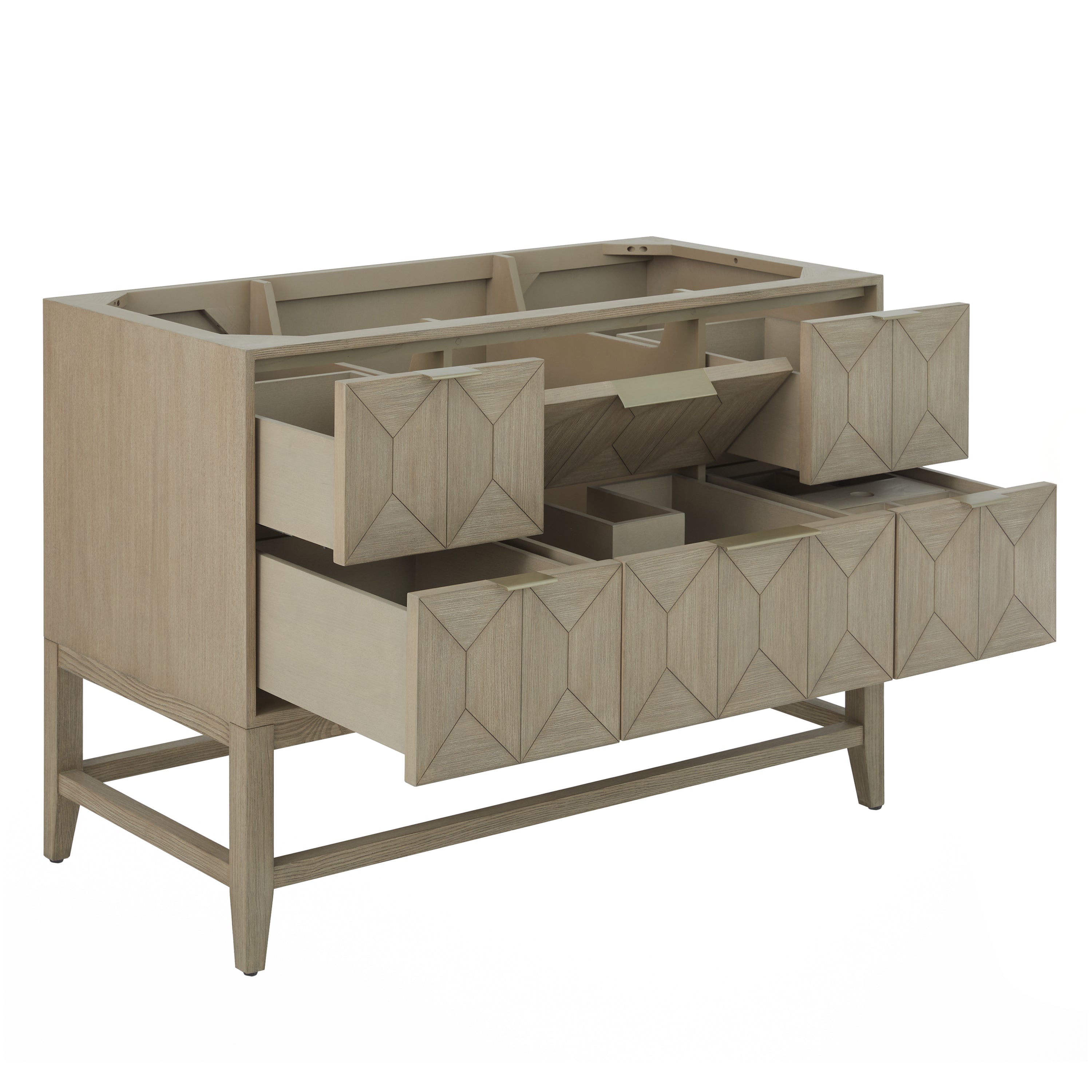 James Martin Emmeline 48" Single Vanity in Pebble Oak with 3cm Countertop and FreePower Wireless Charger