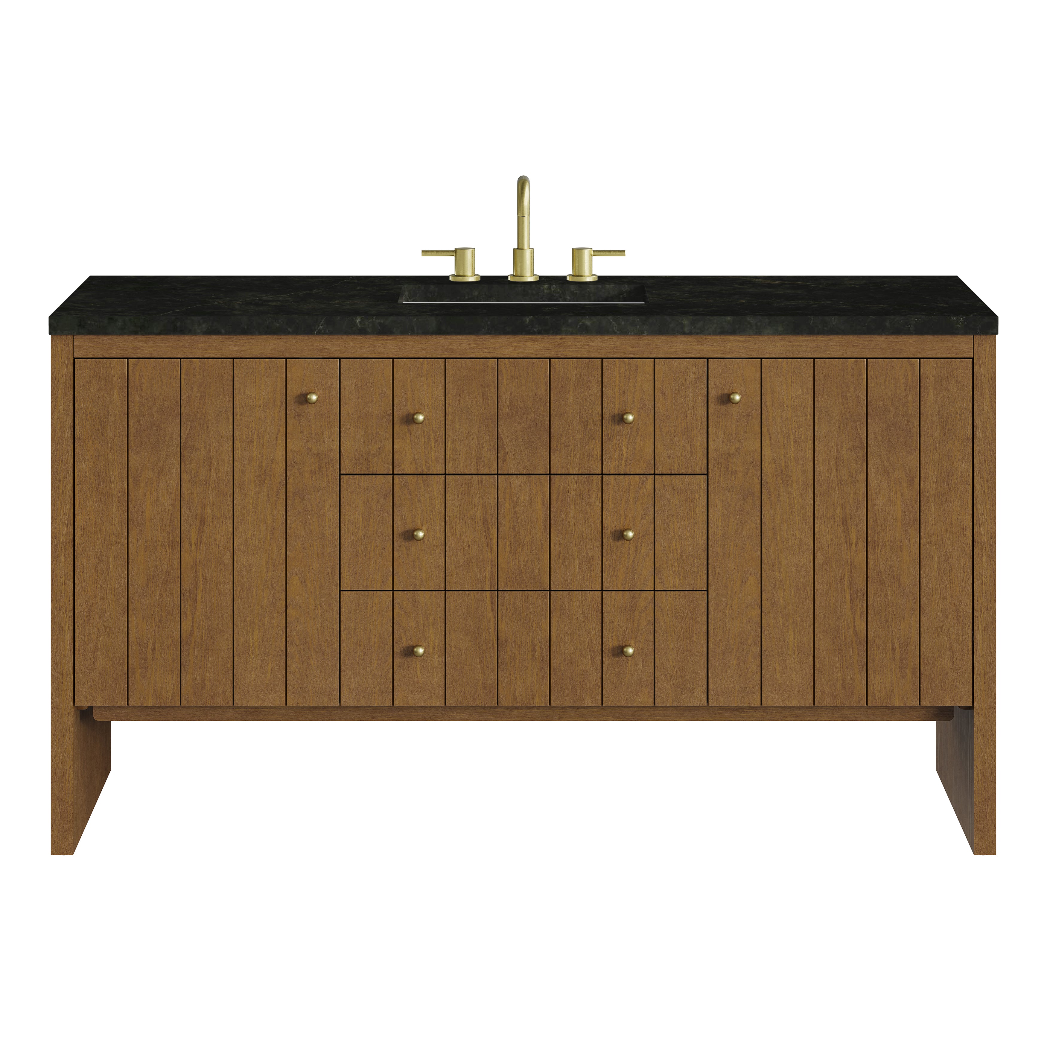 James Martin Hudson 60" Single Vanity in Honey Oak with 3cm Countertop