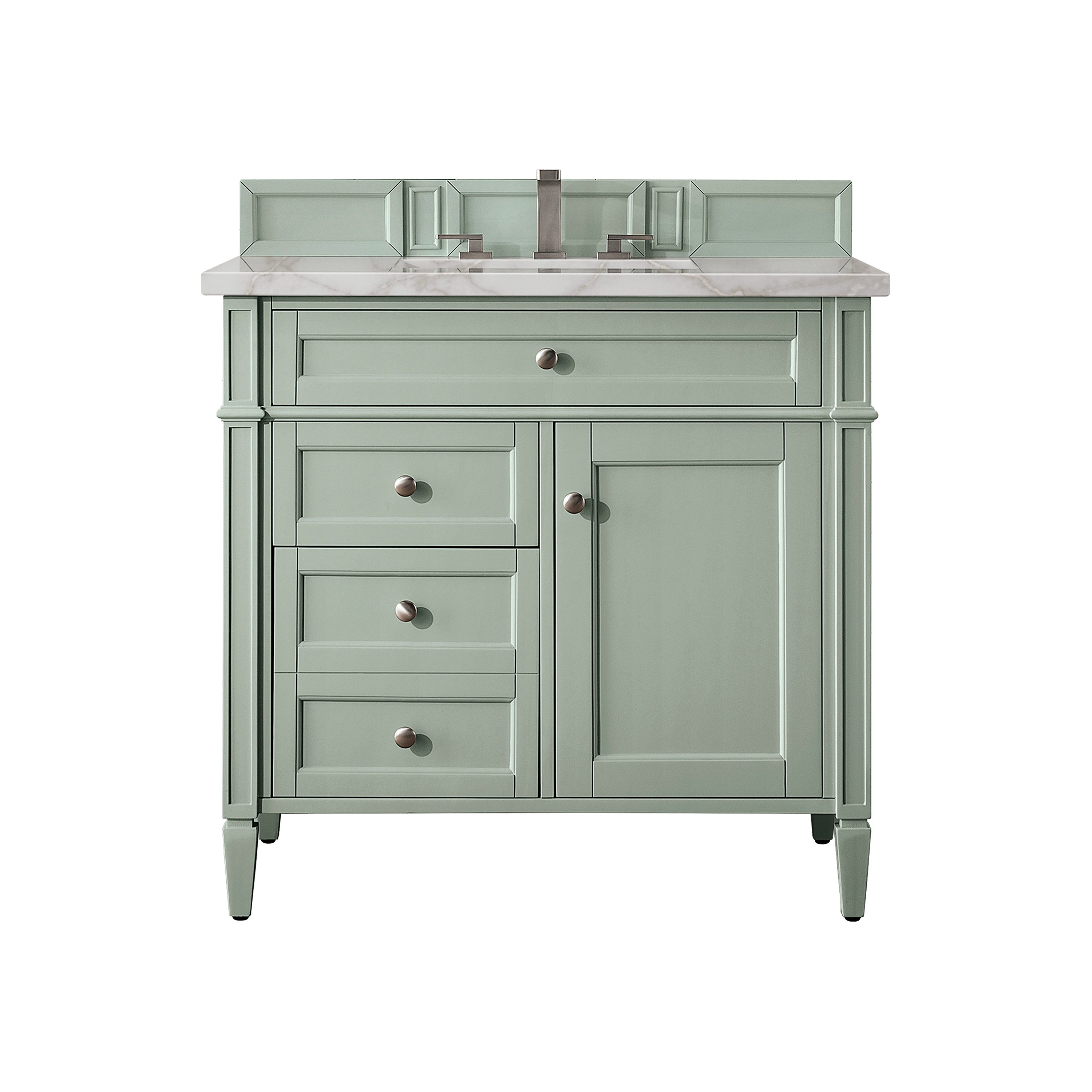 James Martin Brittany 36" Single Vanity in Sage Green with 3cm Countertop