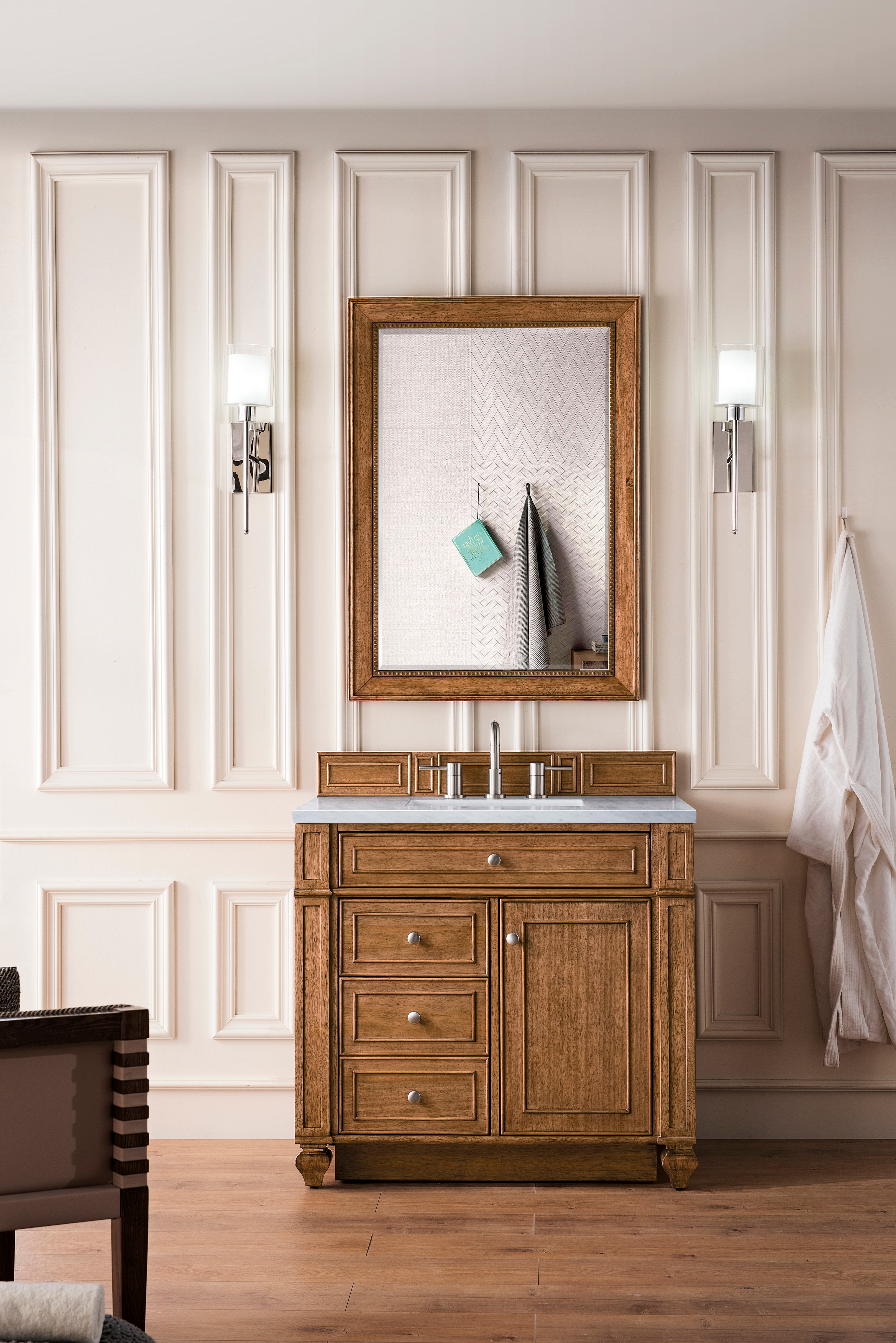 James Martin Bristol 36" Single Vanity in Saddle Brown with 3cm Countertop