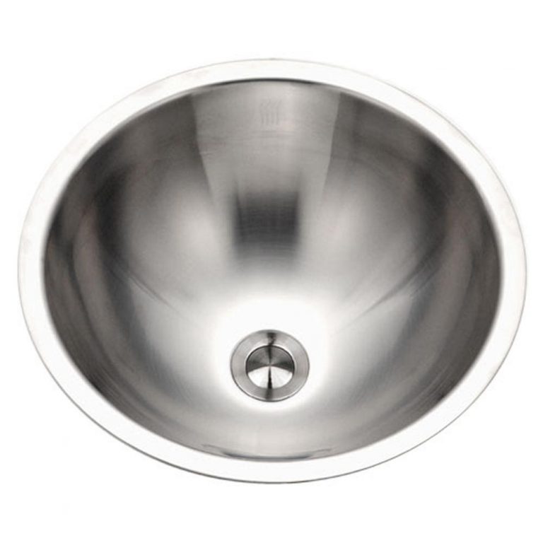 Houzer Opus 16" Stainless Steel Drop-in Topmount Round Bowl Bathroom Sink