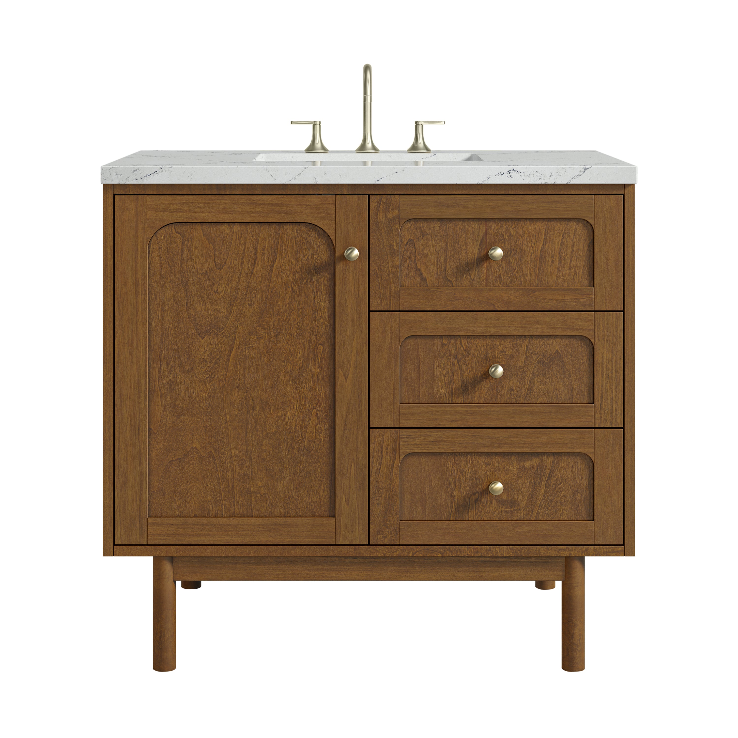 James Martin Laurent 36" Single Vanity in Honey Oak with 3cm Countertop