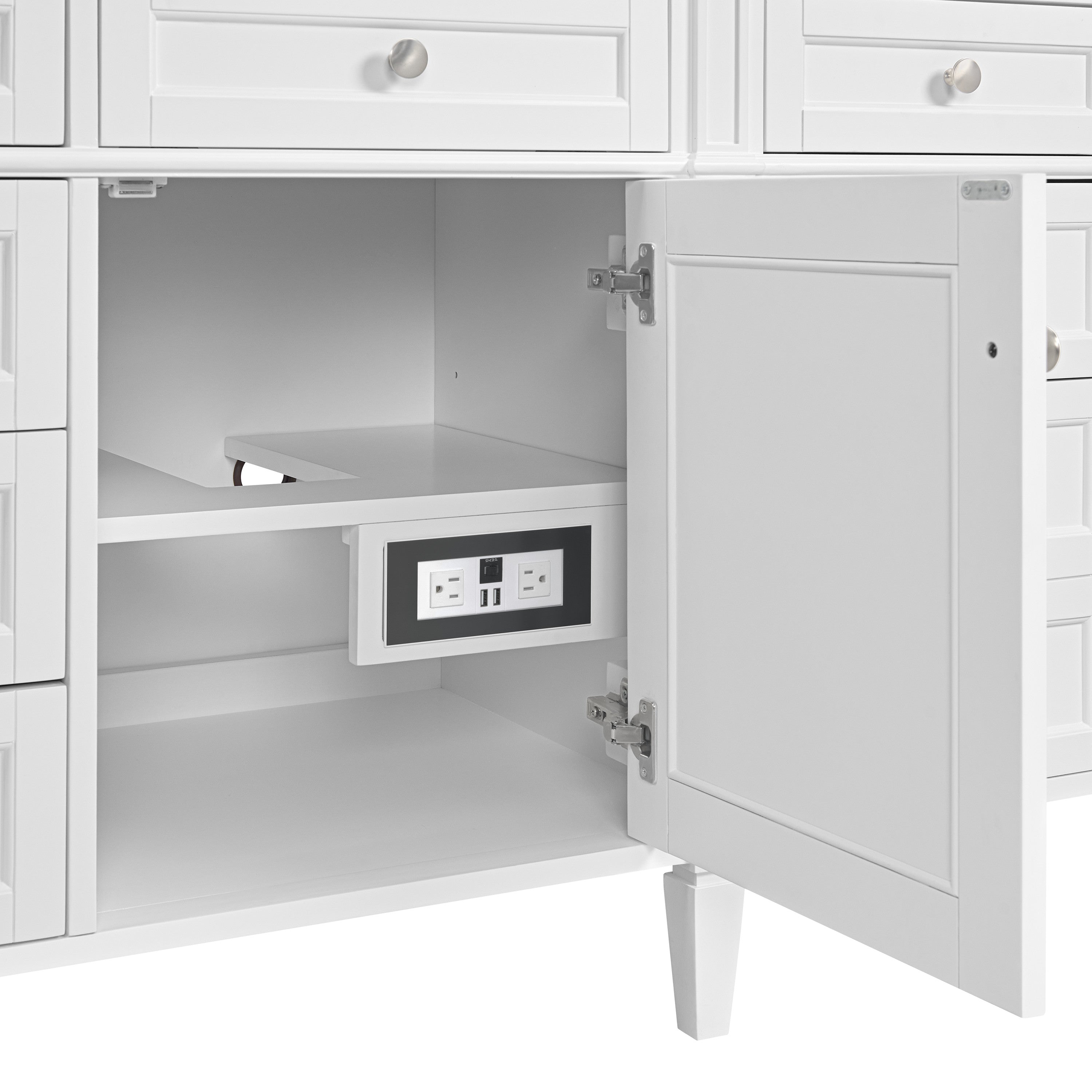 James Martin Brittany 84" Double Vanity in Bright White with 3cm Countertop