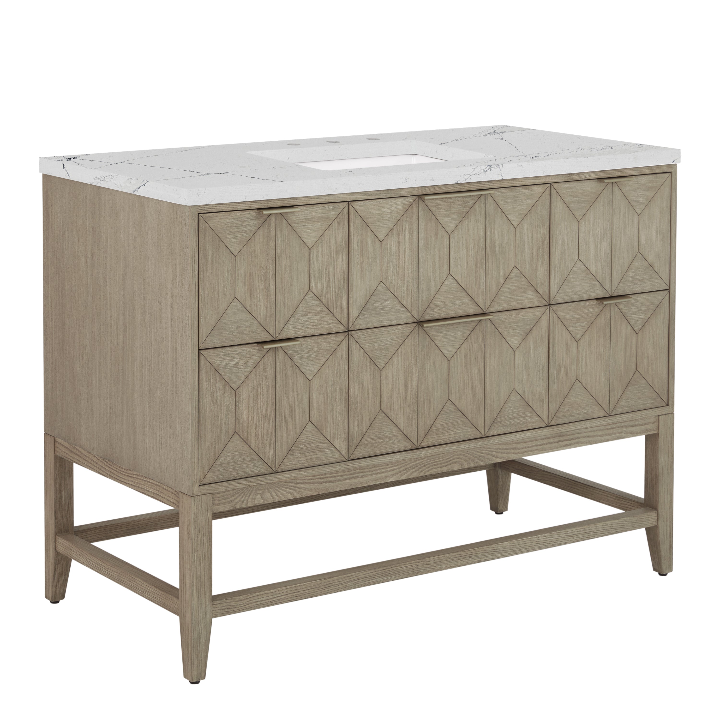 James Martin Emmeline 48" Single Vanity in Pebble Oak with 3cm Countertop