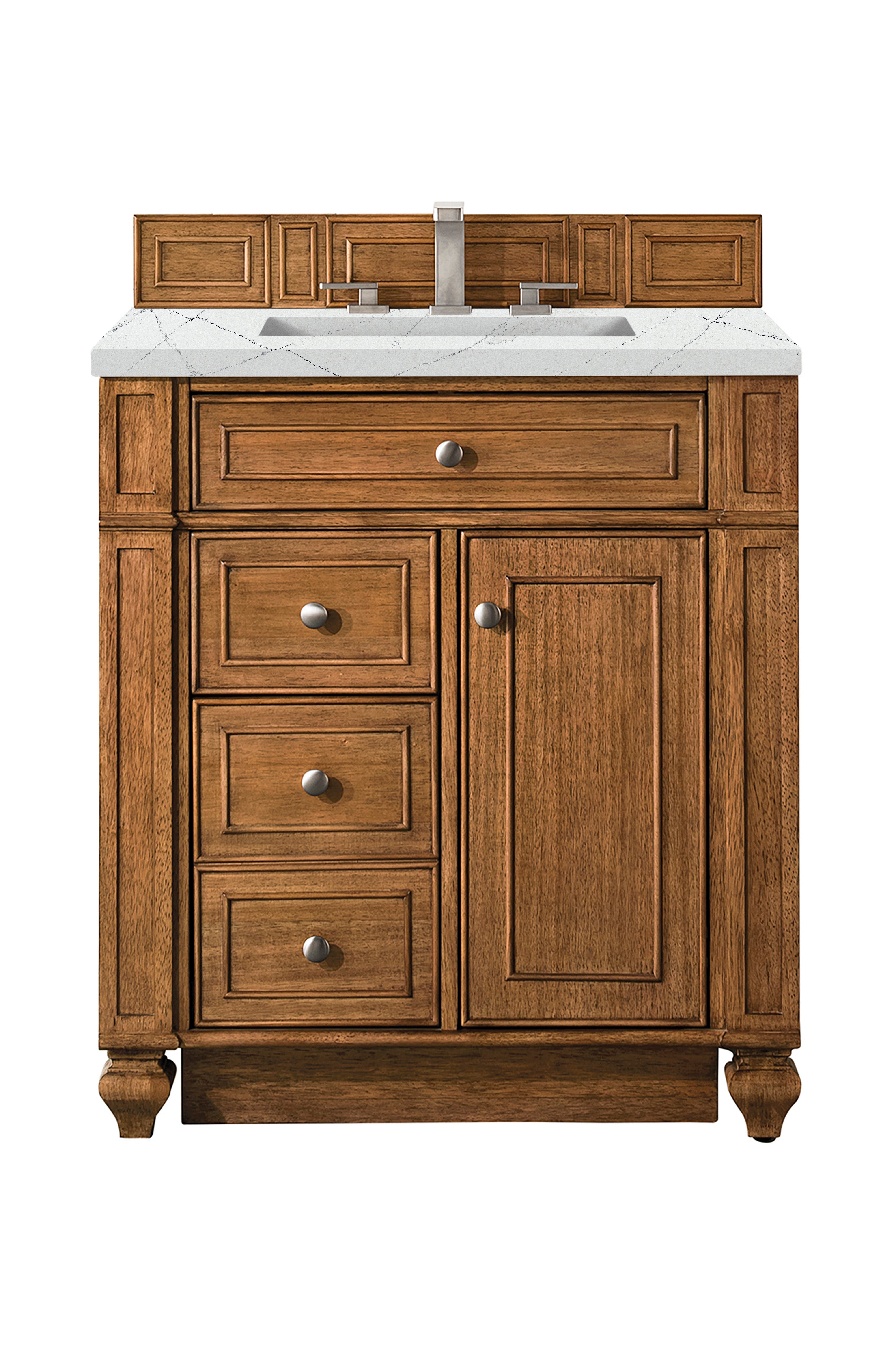 James Martin Bristol 30" Single Vanity in Saddle Brown with 3cm Countertop