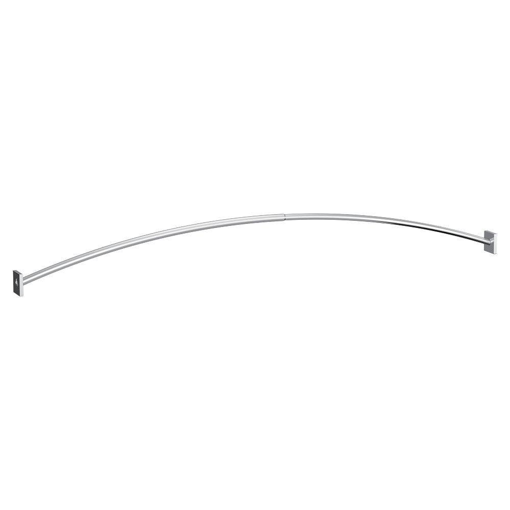 Matte black adjustable curved shower rod