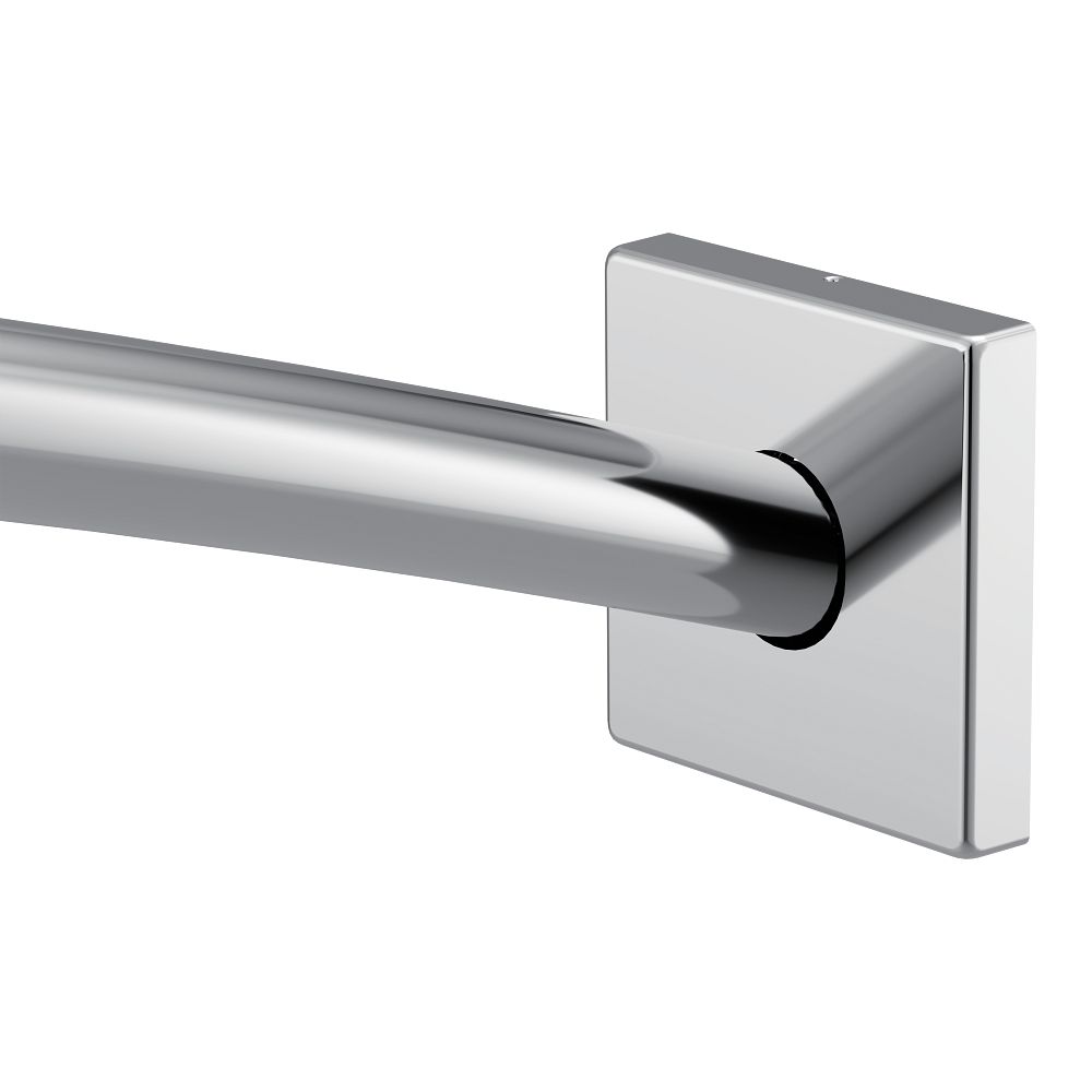 Matte black adjustable curved shower rod