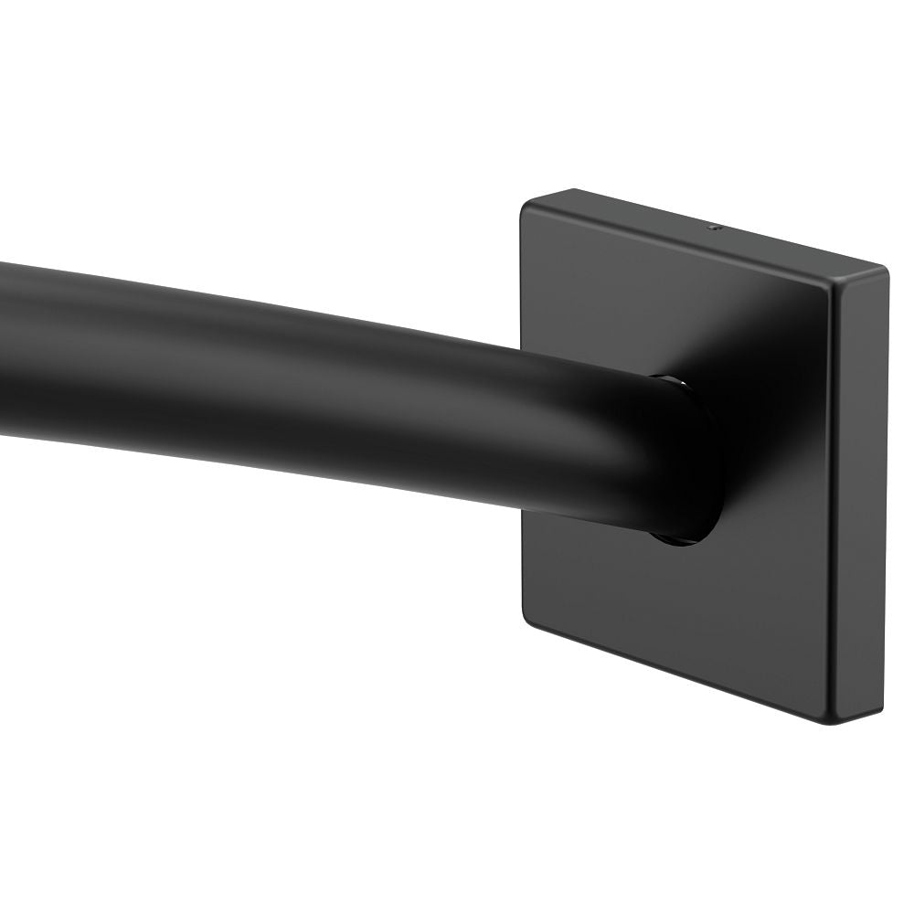 Matte black adjustable curved shower rod