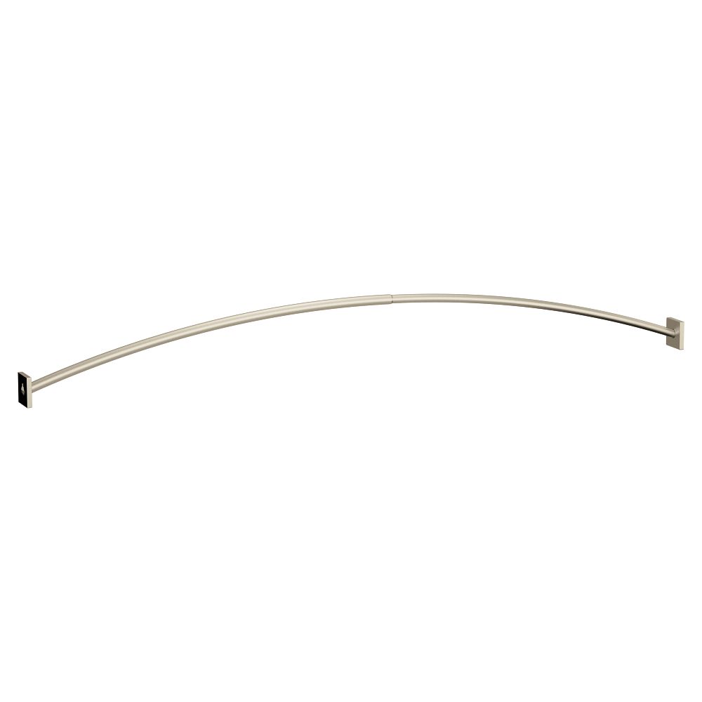 Matte black adjustable curved shower rod