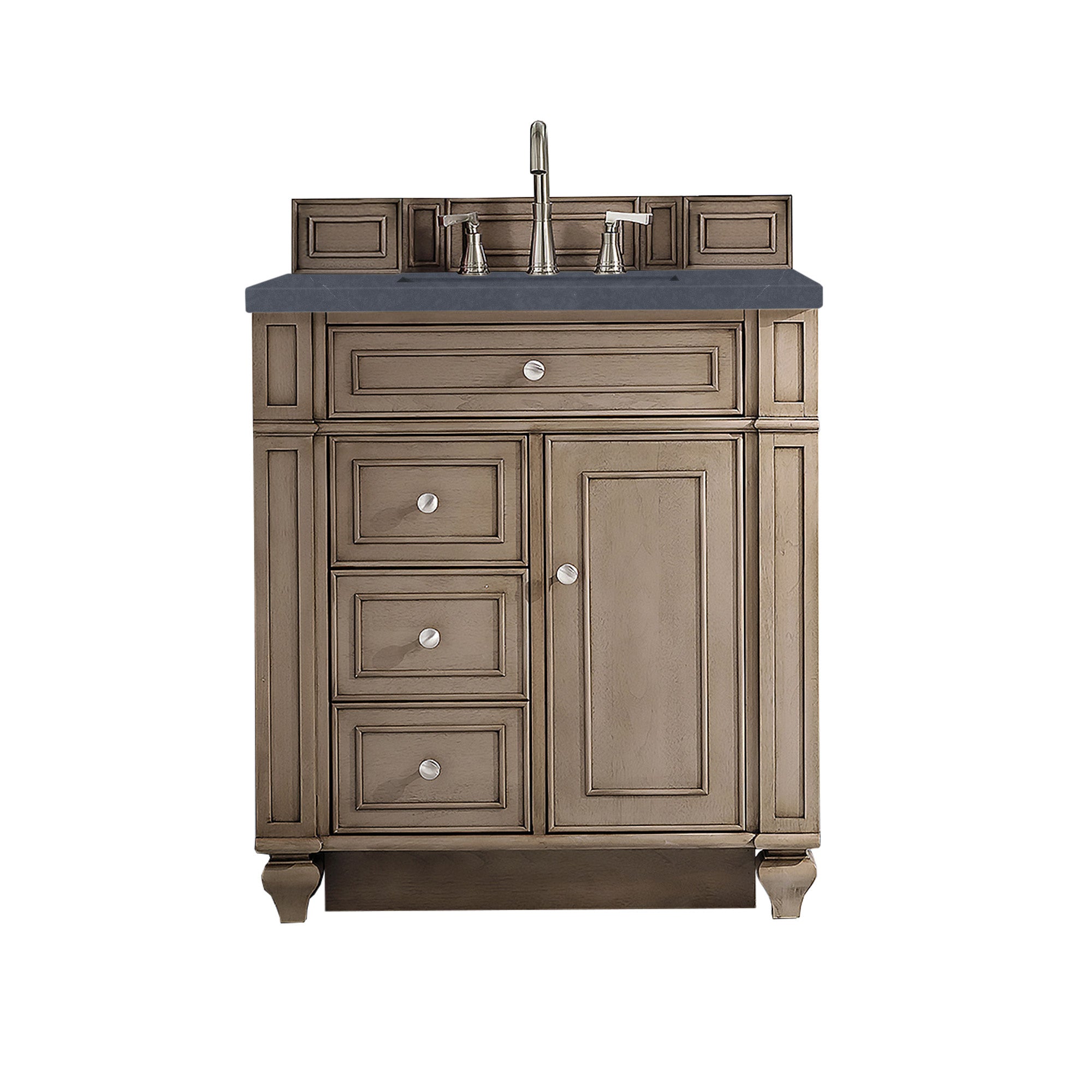 James Martin Bristol 30" Single Vanity in Whitewashed Walnut with 3cm Countertop