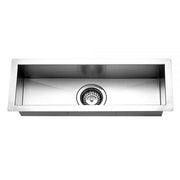 Houzer Contempo Trough 23" Stainless Steel Undermount Bar Sink with Strainer and Grid