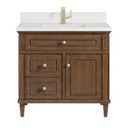 James Martin Lorelai 36" Single Vanity in Mid-Century Walnut with 3cm Countertop