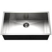 Houzer Contempo 32" Stainless Steel Undermount Single Bowl Kitchen Sink with Strainer & Grid