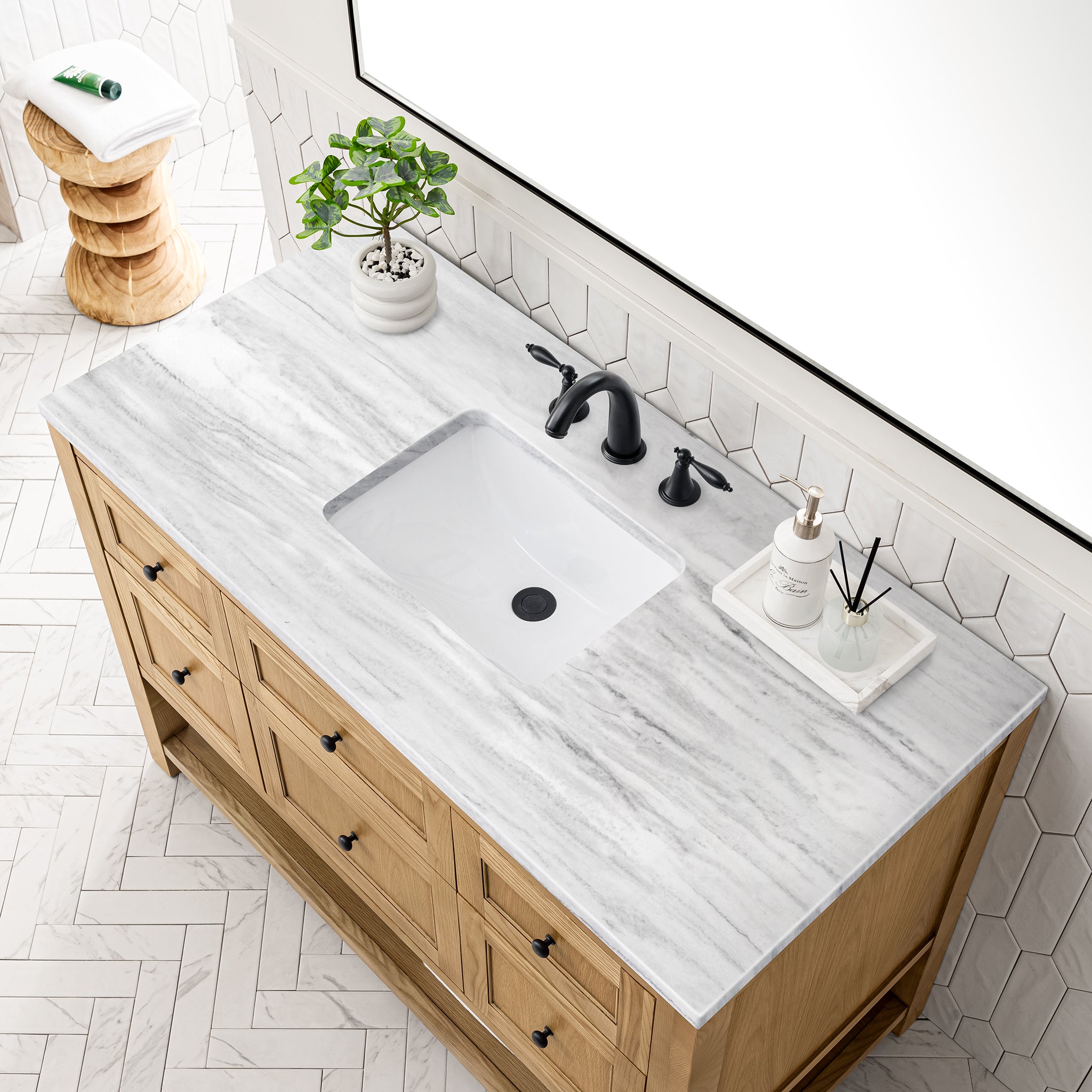 James Martin Breckenridge 48" Single Vanity in Light Natural Oak with 3cm Countertop