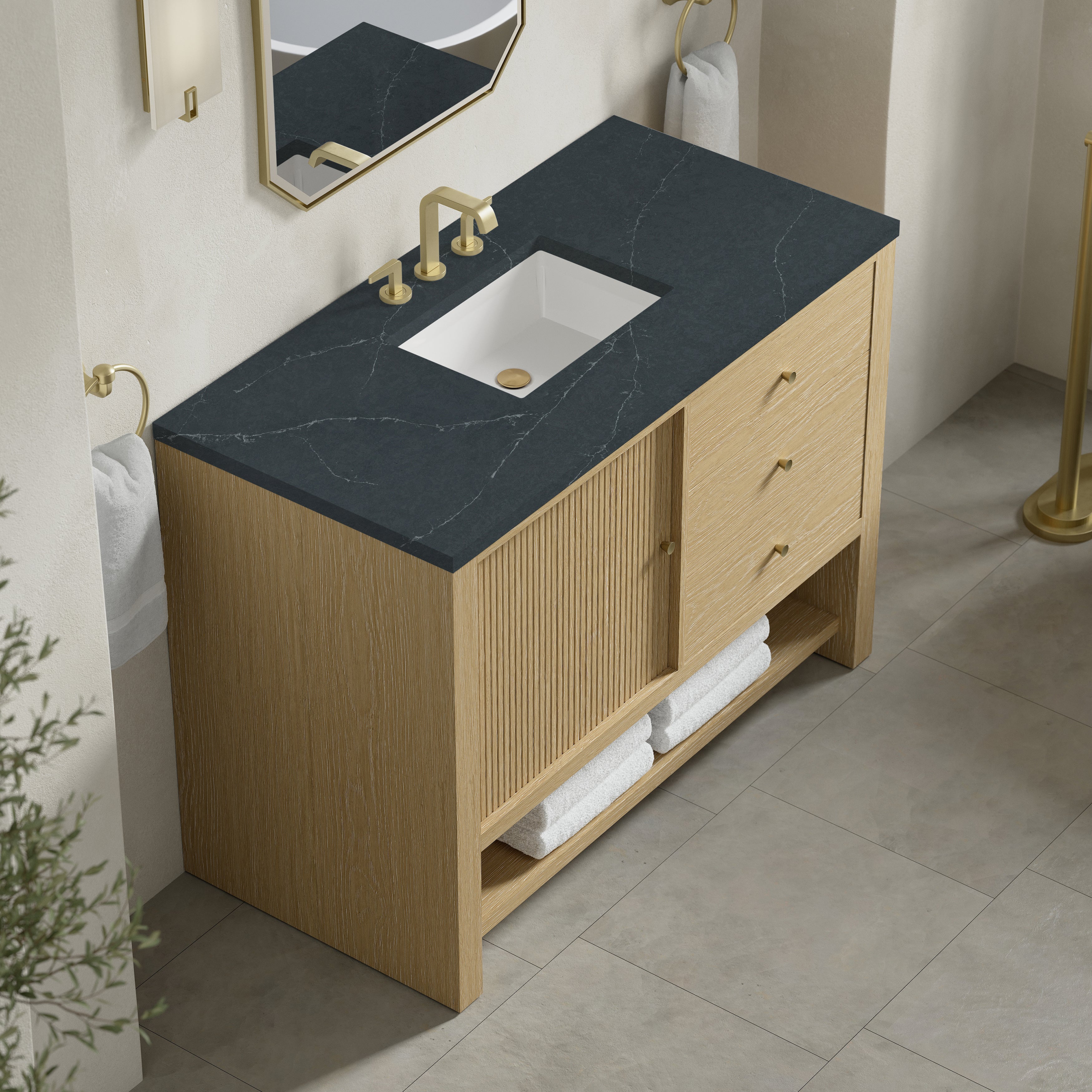 James Martin Marigot 48" Single Vanity in Sunwashed Oak with 3cm Countertop