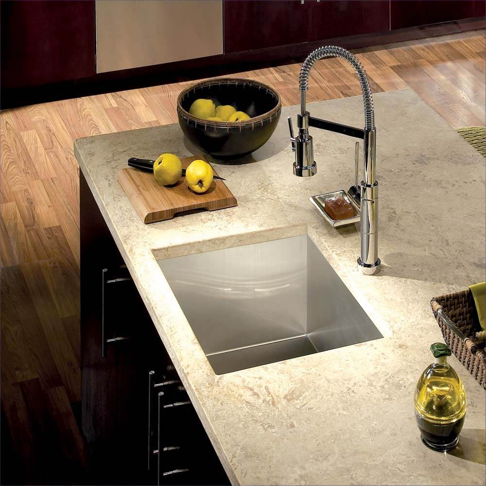 Houzer Contempo 23" Undermount Single Bowl Stainless Steel Kitchen Sink with Strainer & Grid
