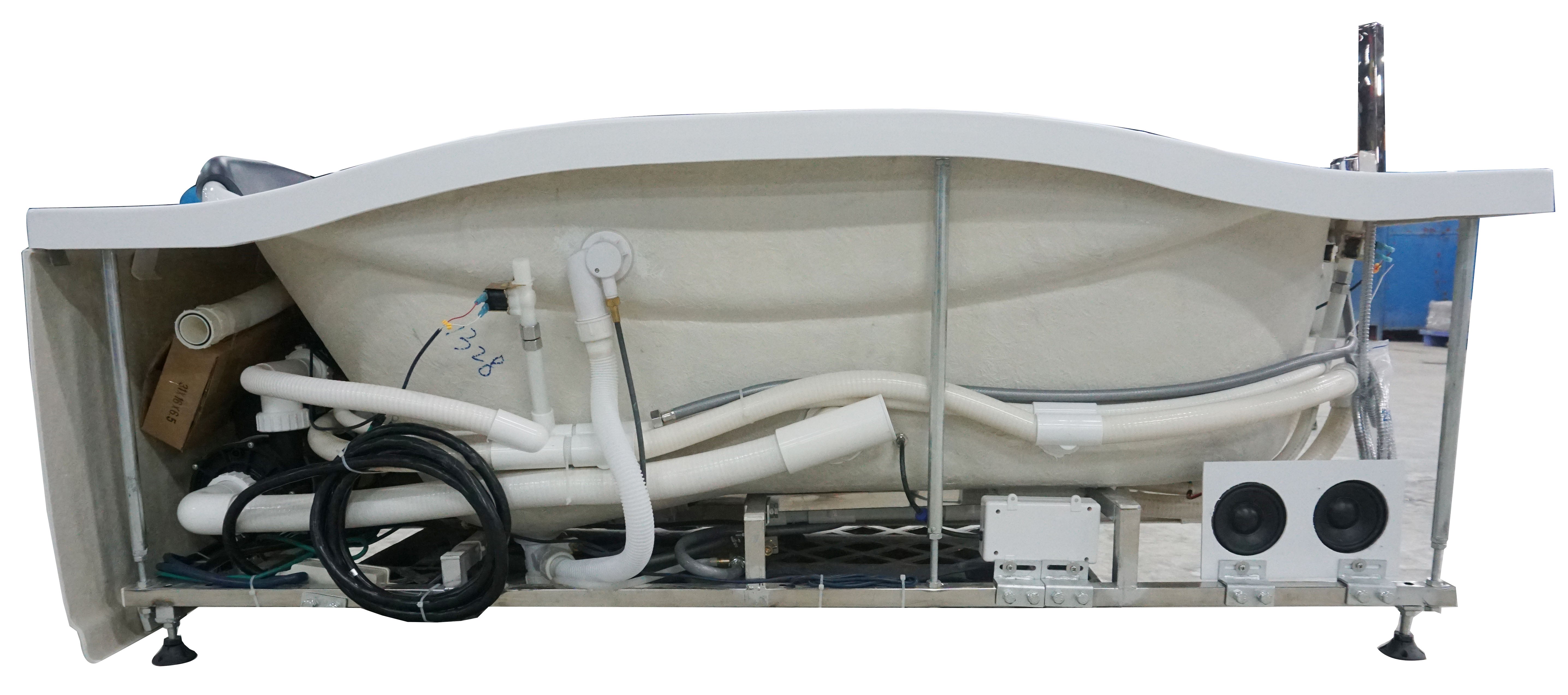 EAGO AM189ETL-L 6′ Acrylic Whirlpool Bathtub with Waterfall & Fixtures