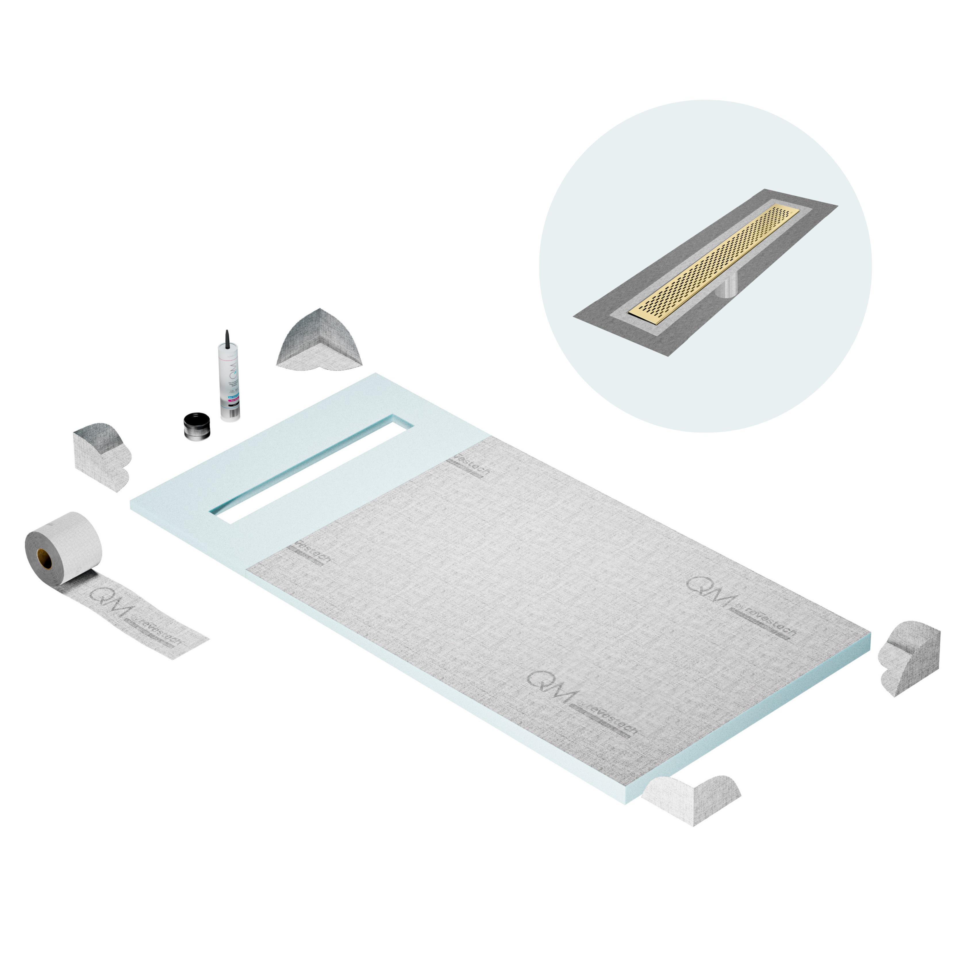 Curbless Delta Shower Pan Kit Linear drain